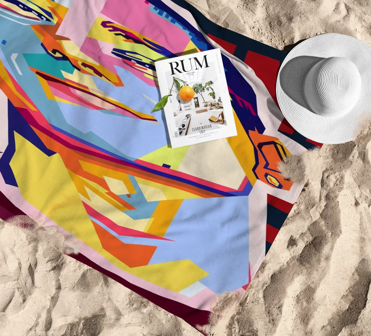 Darwin Núñez Style WPAP beach towel by KP Artwork