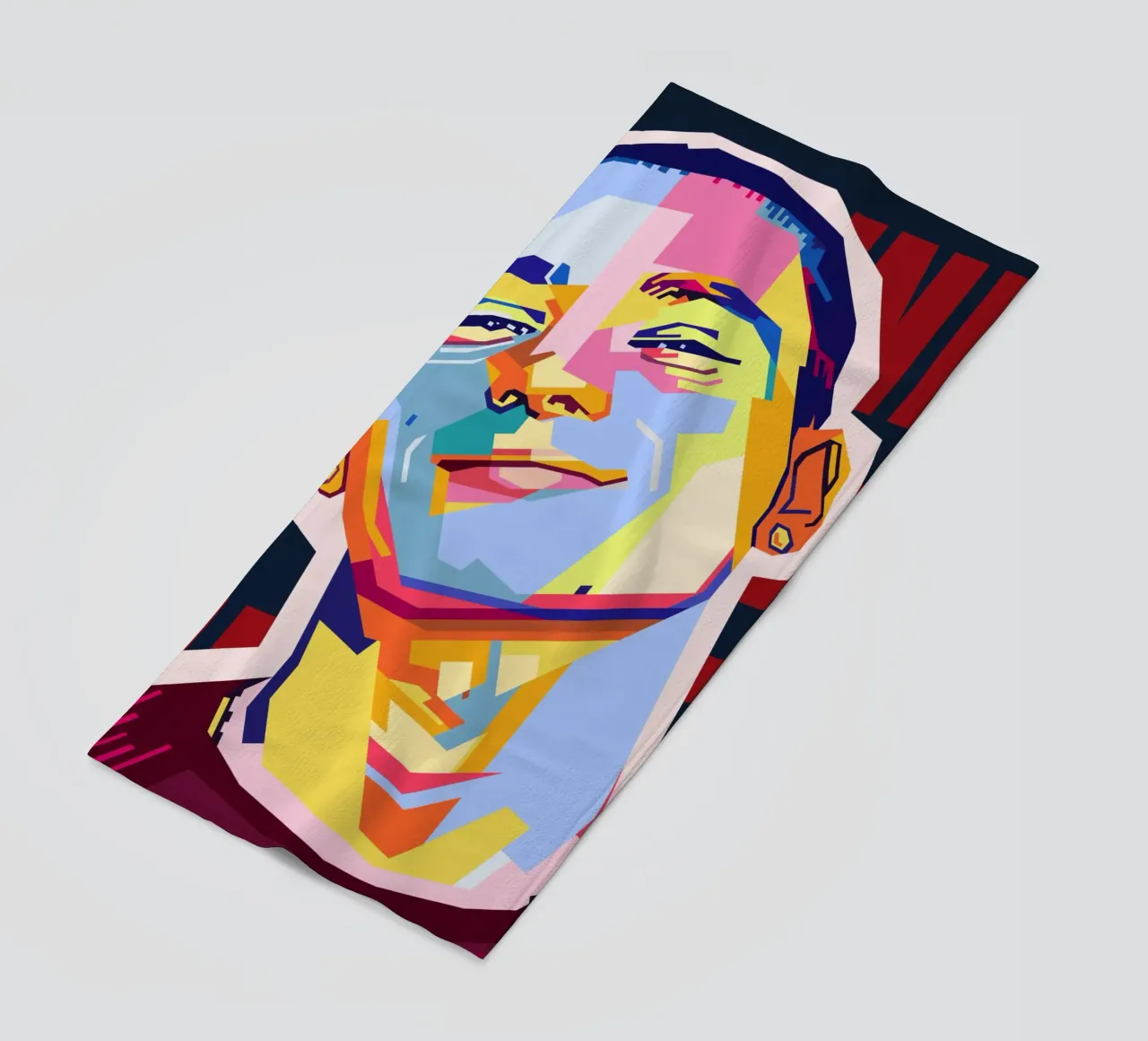 Darwin Núñez Style WPAP beach towel by KP Artwork