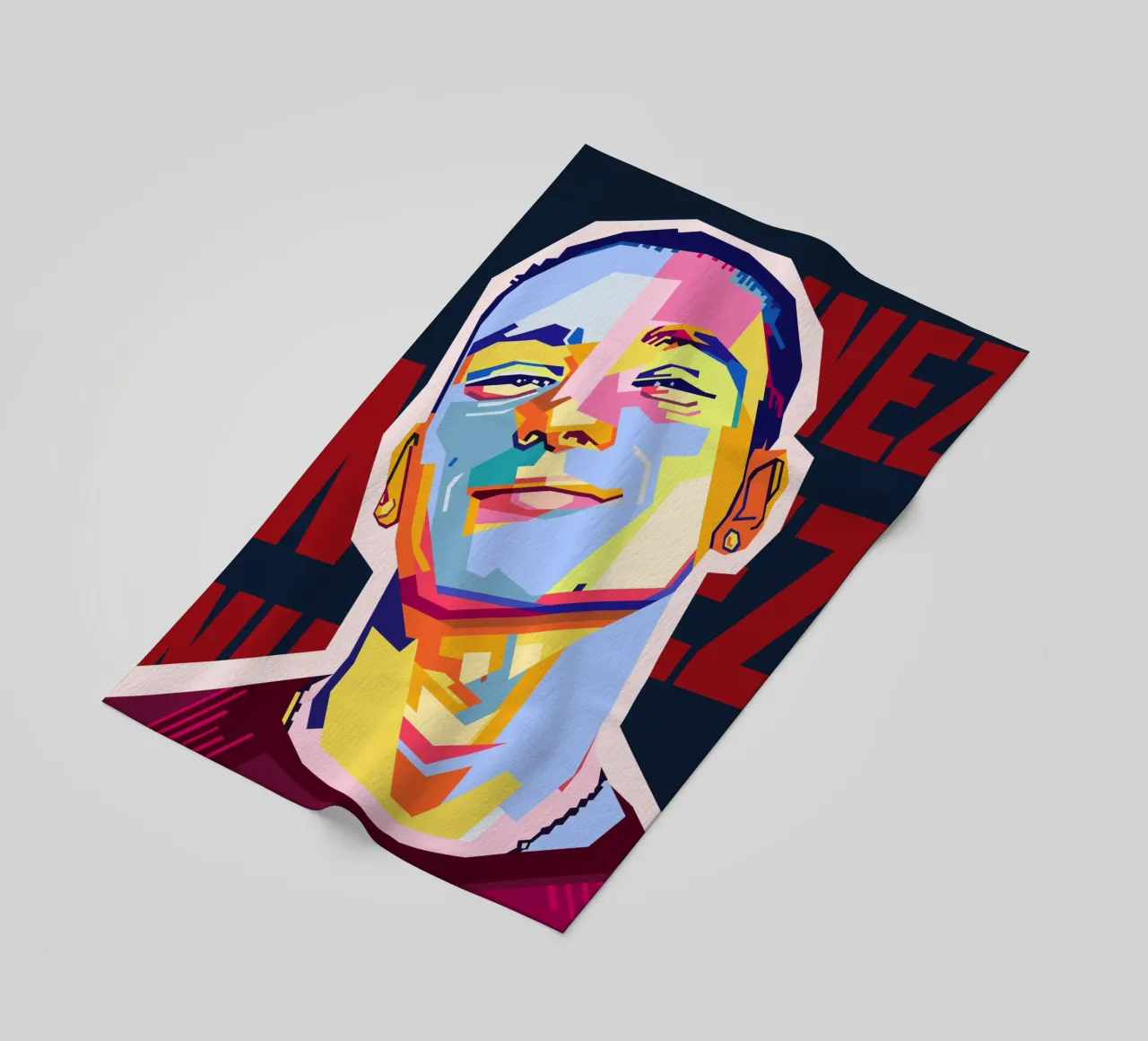 Darwin Núñez Style WPAP Strandtuch von KP Artwork