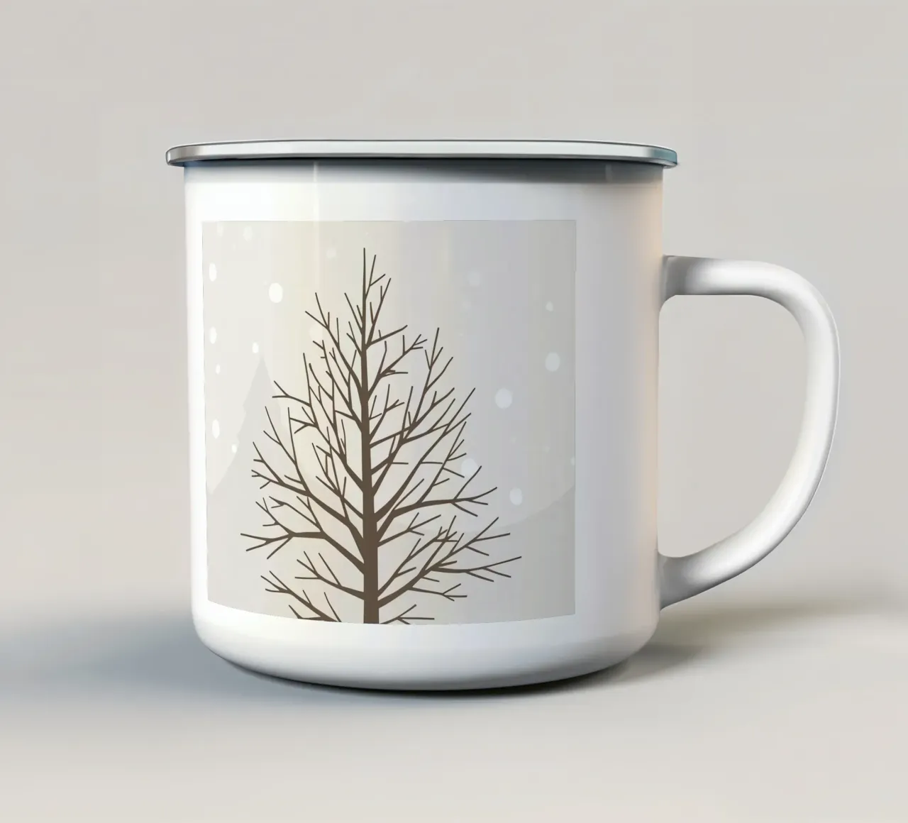 Albero invernale tranquillo tazza in smalto da Nordic Noel Studio