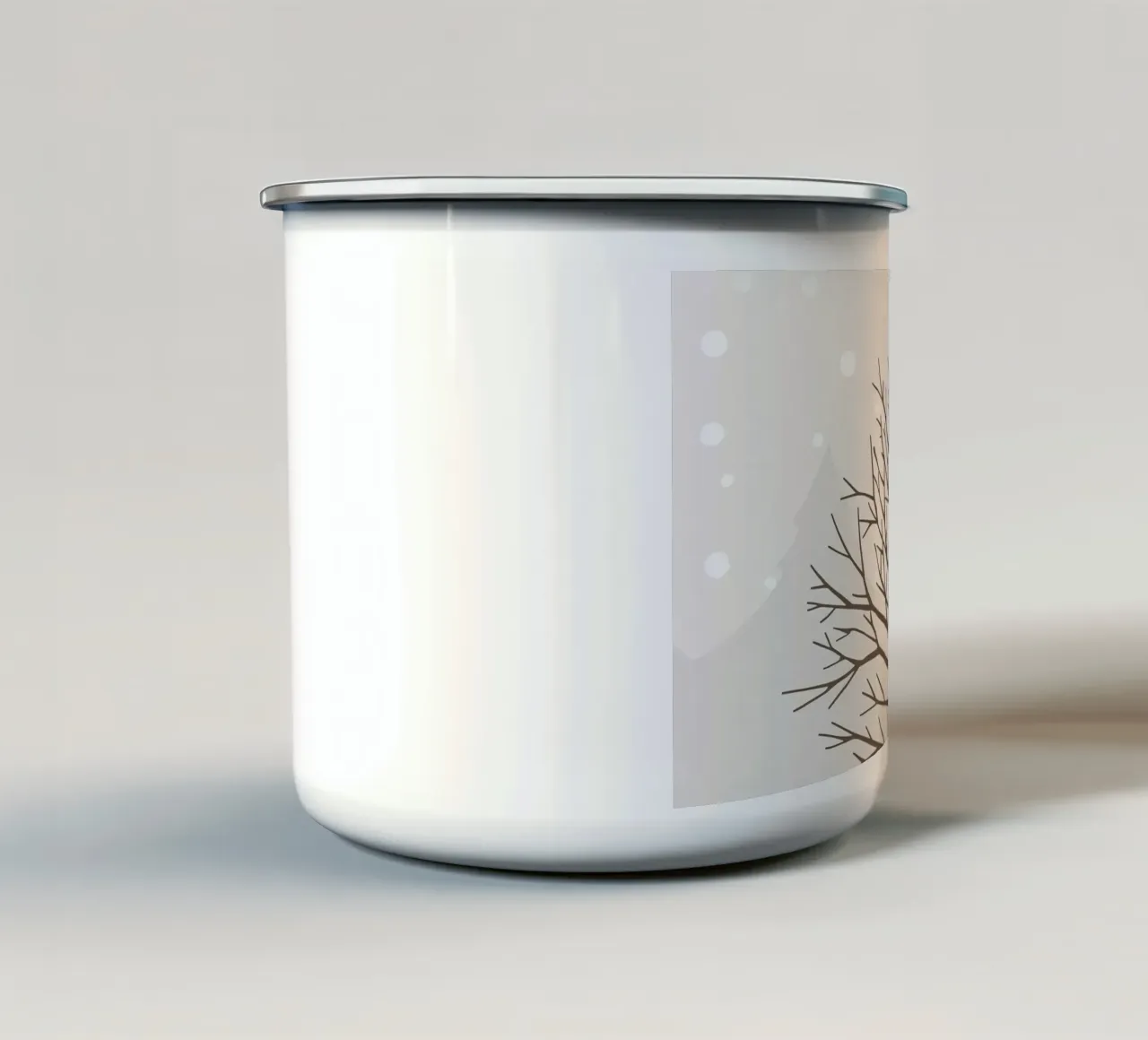 Albero invernale tranquillo tazza in smalto da Nordic Noel Studio