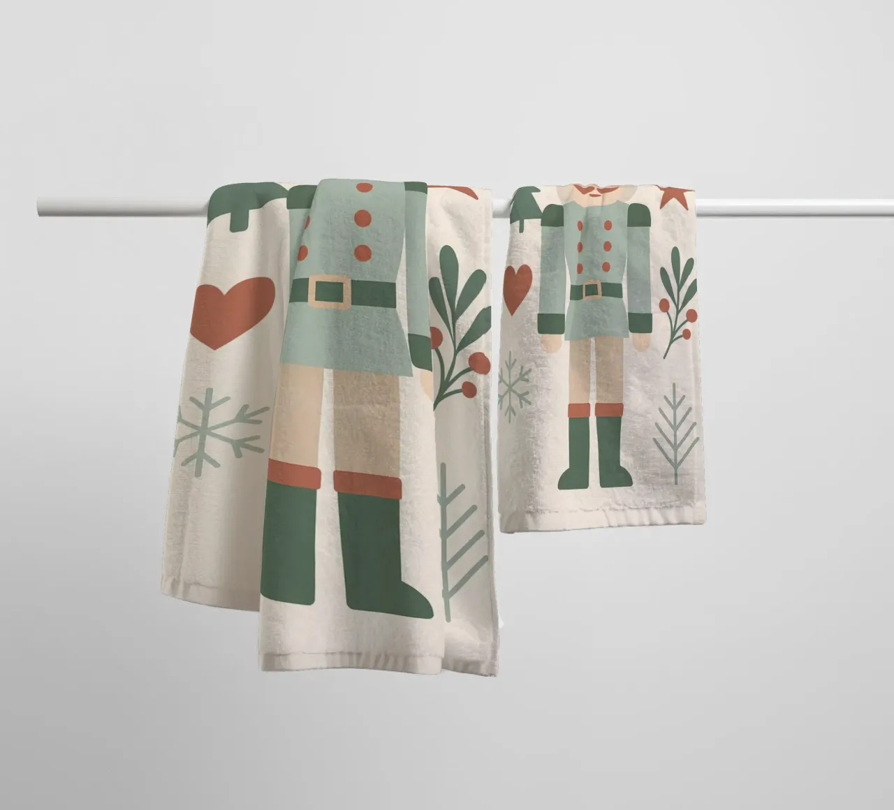 Scandinavian Nutcracker Charm towel by Nordic Noel Studio