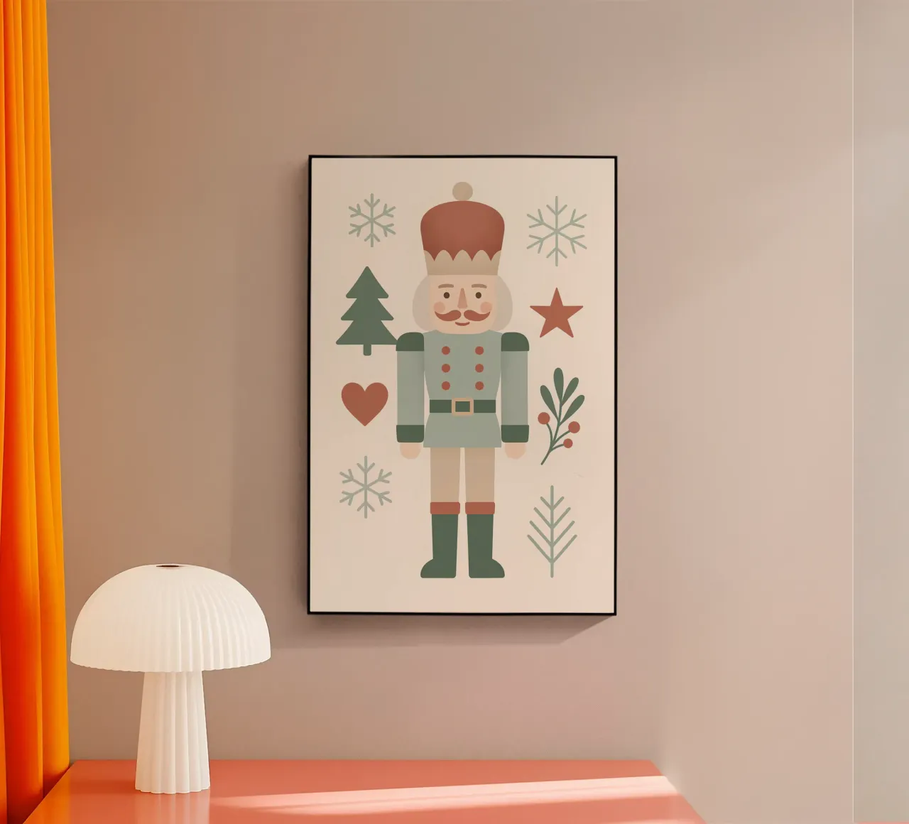 Scandinavian Nutcracker Charm acrylic glass by Nordic Noel Studio