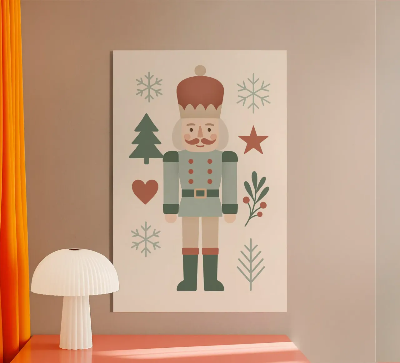 Scandinavian Nutcracker Charm acrylic glass by Nordic Noel Studio