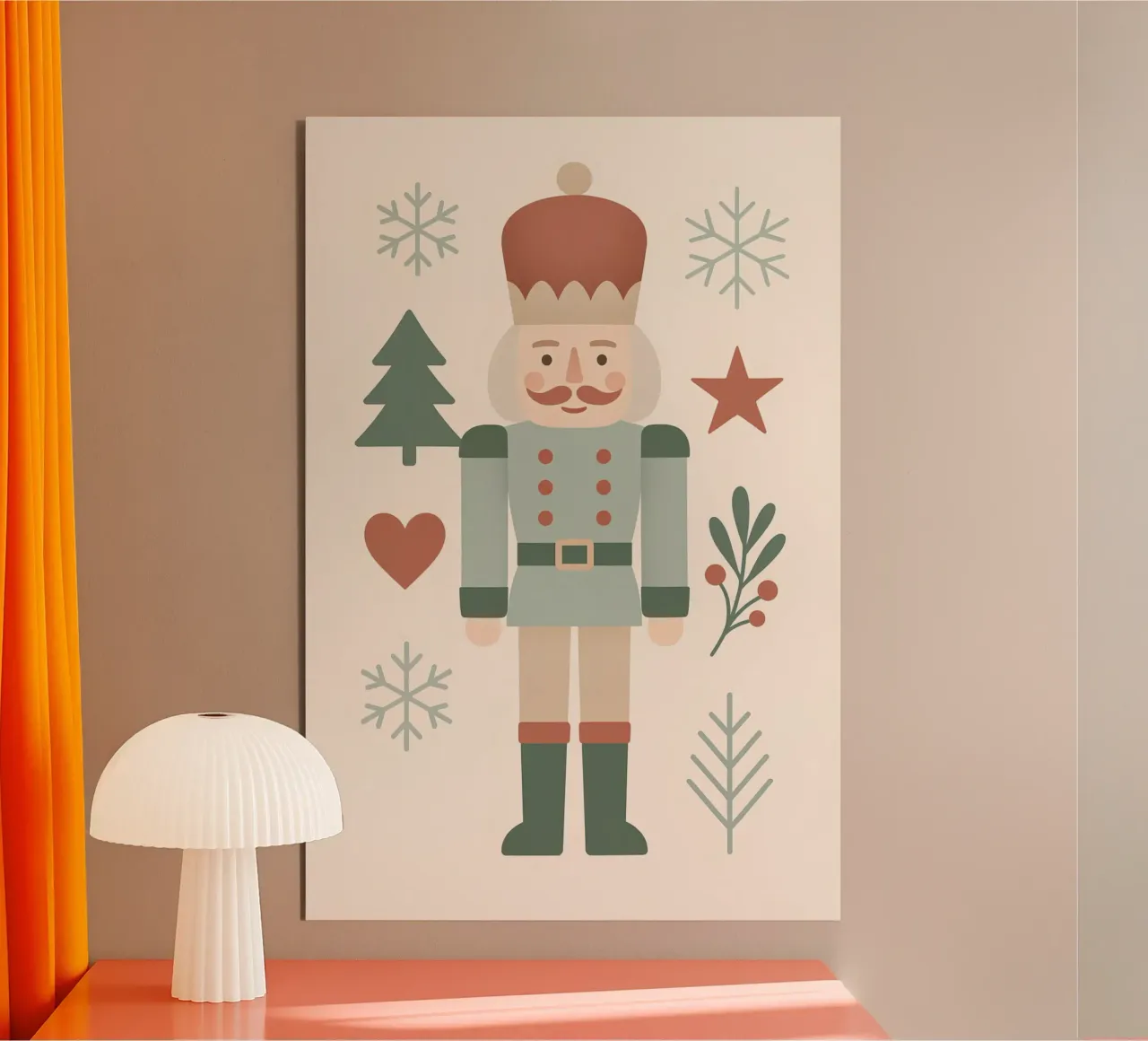 Scandinavian Nutcracker Charm alu-dibond by Nordic Noel Studio