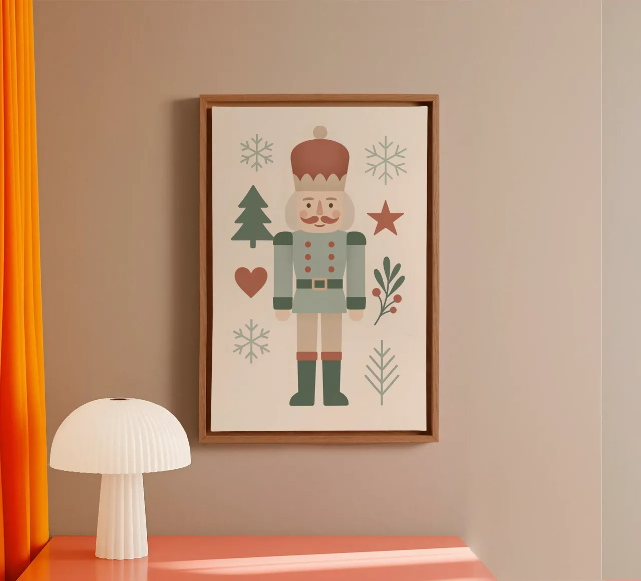 Scandinavian Nutcracker Charm canvas by Nordic Noel Studio