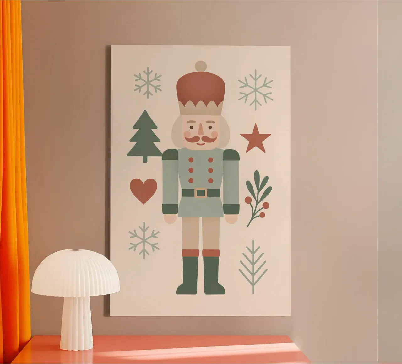 Scandinavian Nutcracker Charm canvas by Nordic Noel Studio