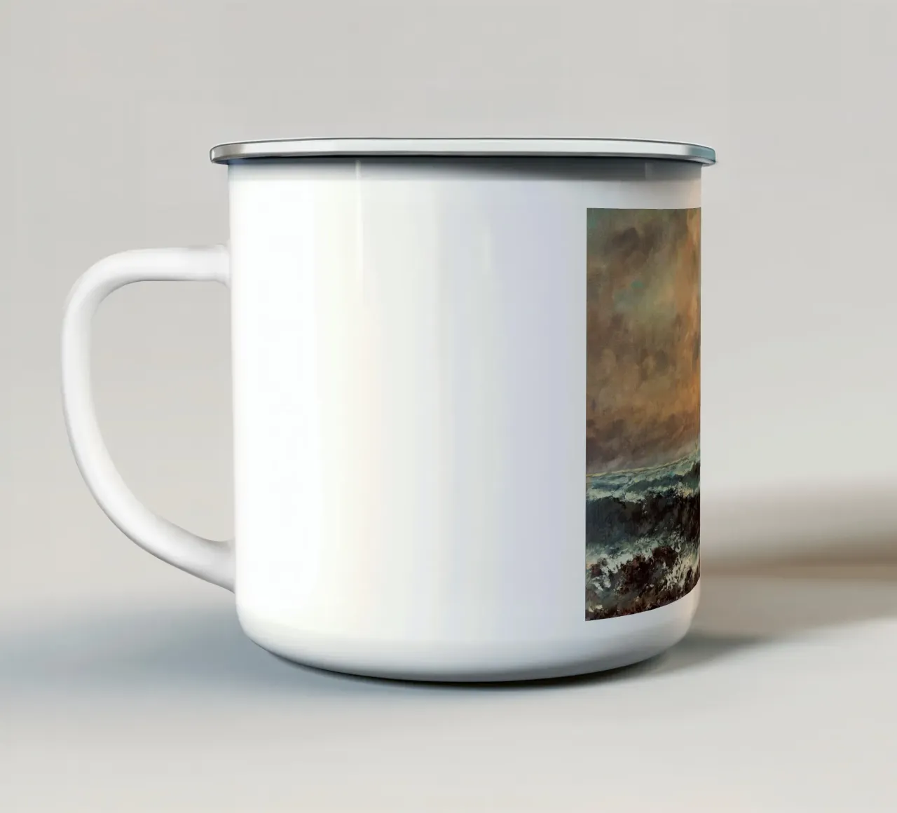 Pittura del mare in tempesta tazza in smalto da Vintage Posters