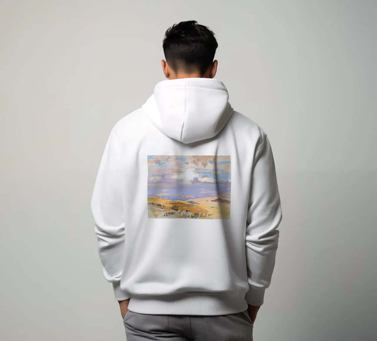 Paesaggio desertico ad acquerello felpa con cappuccio da Vintage Posters