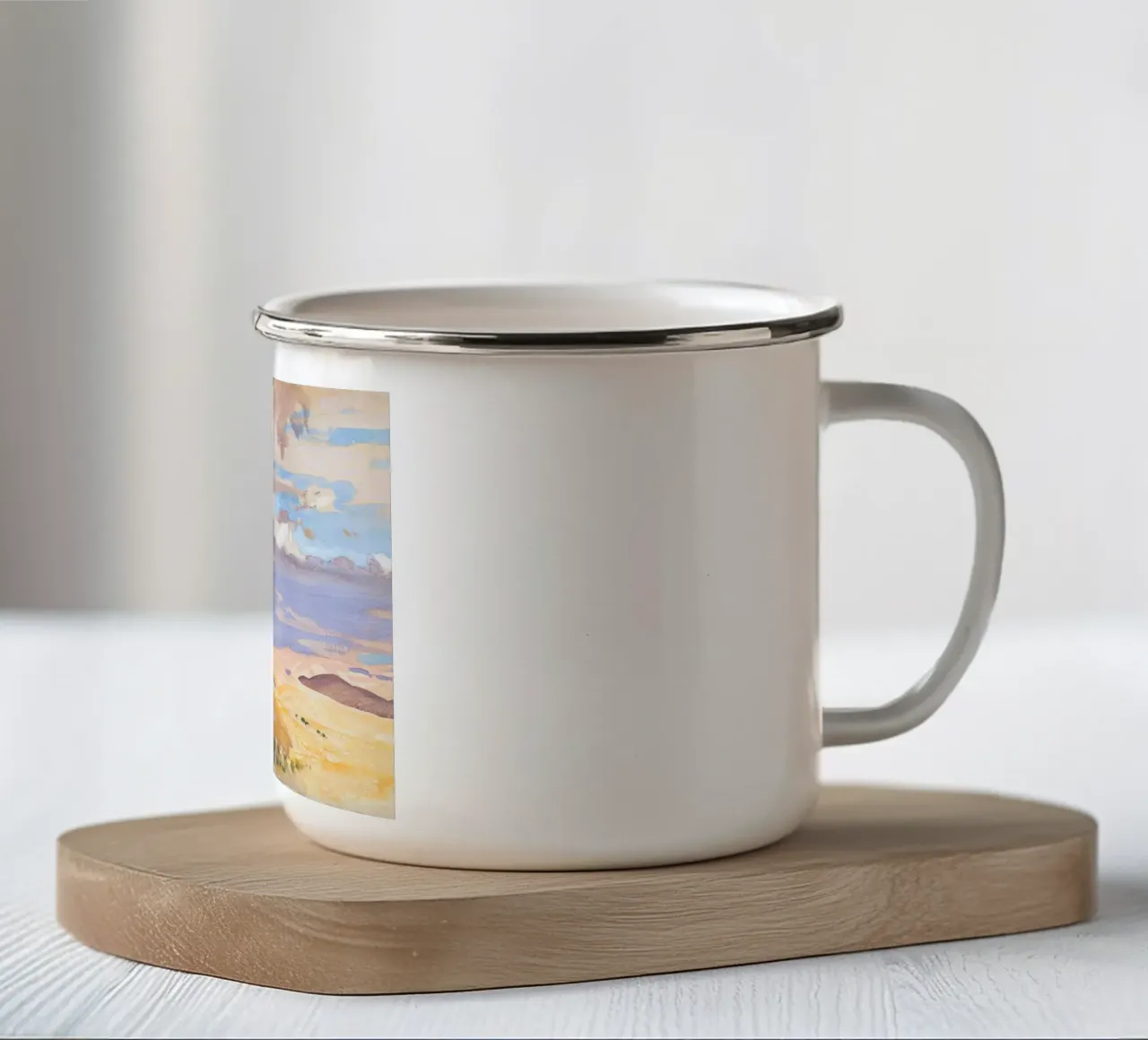 Paesaggio desertico ad acquerello tazza in smalto da Vintage Posters