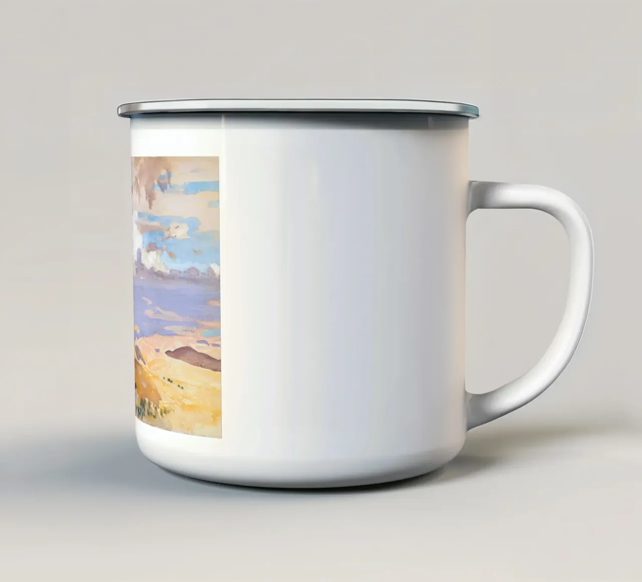 Paesaggio desertico ad acquerello tazza in smalto da Vintage Posters