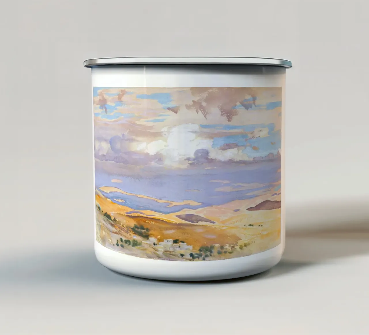 Paesaggio desertico ad acquerello tazza in smalto da Vintage Posters