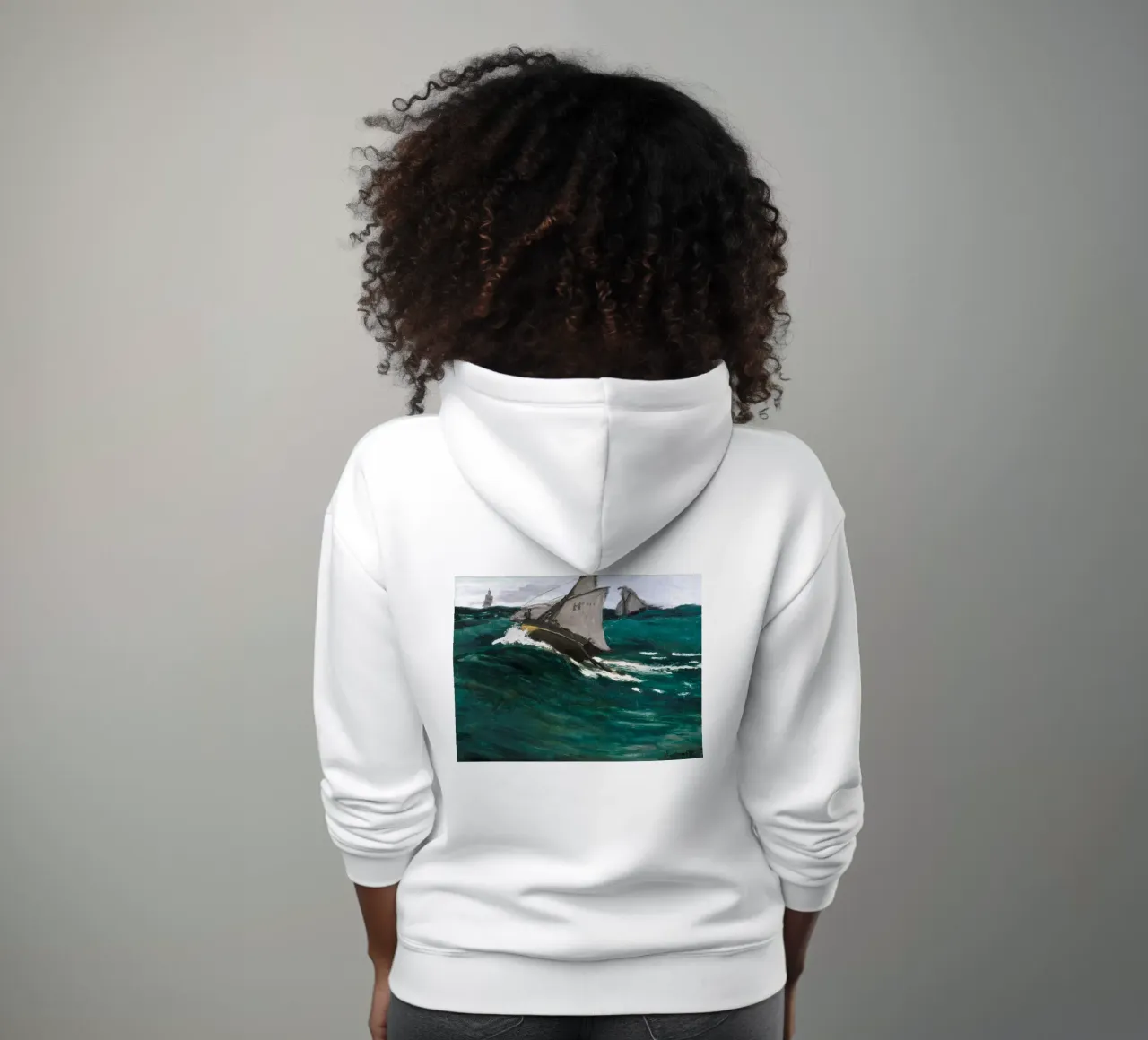 Mare in tempesta dipinto a vela felpa con cappuccio da Vintage Posters