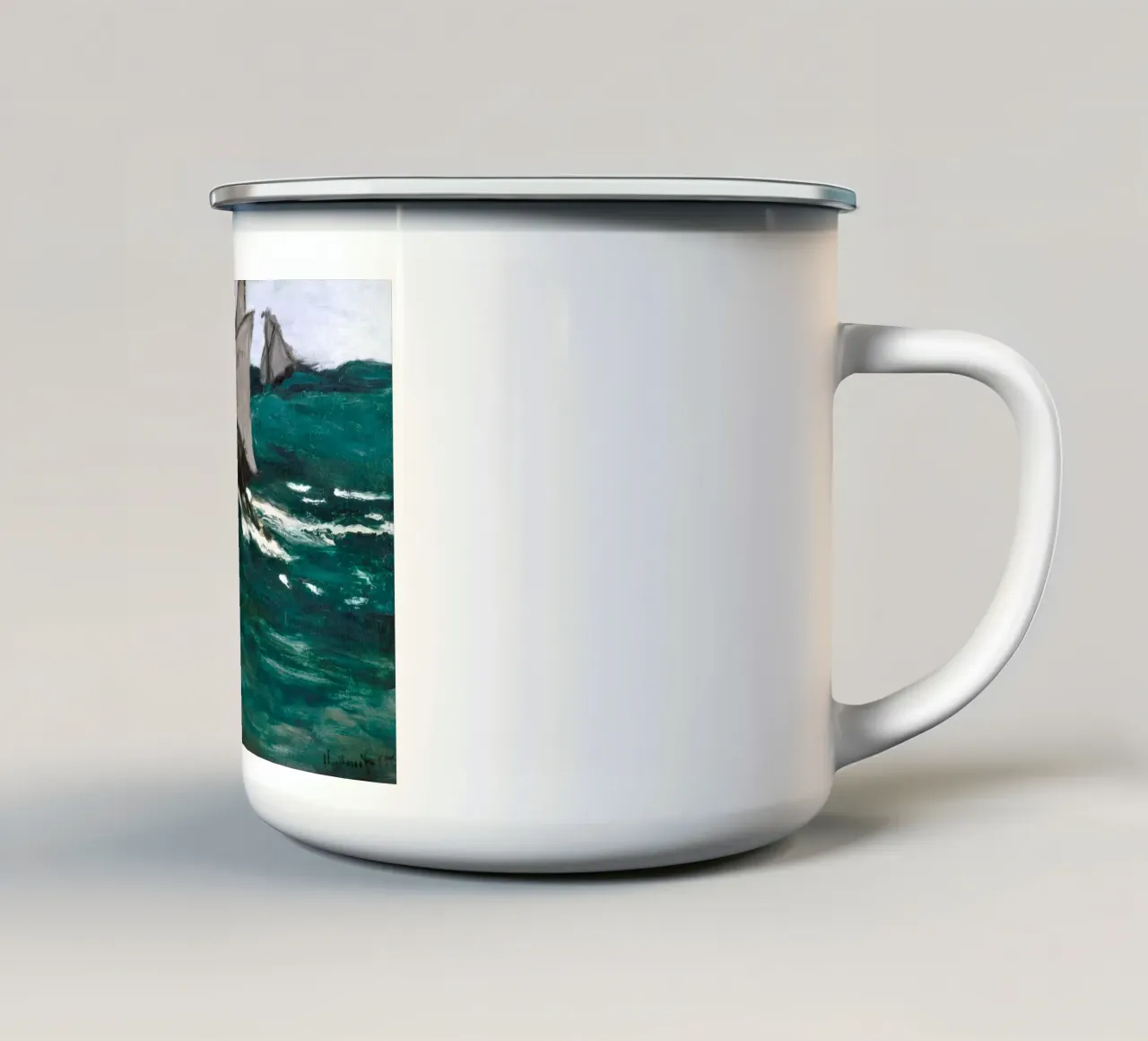 Mare in tempesta dipinto a vela tazza in smalto da Vintage Posters