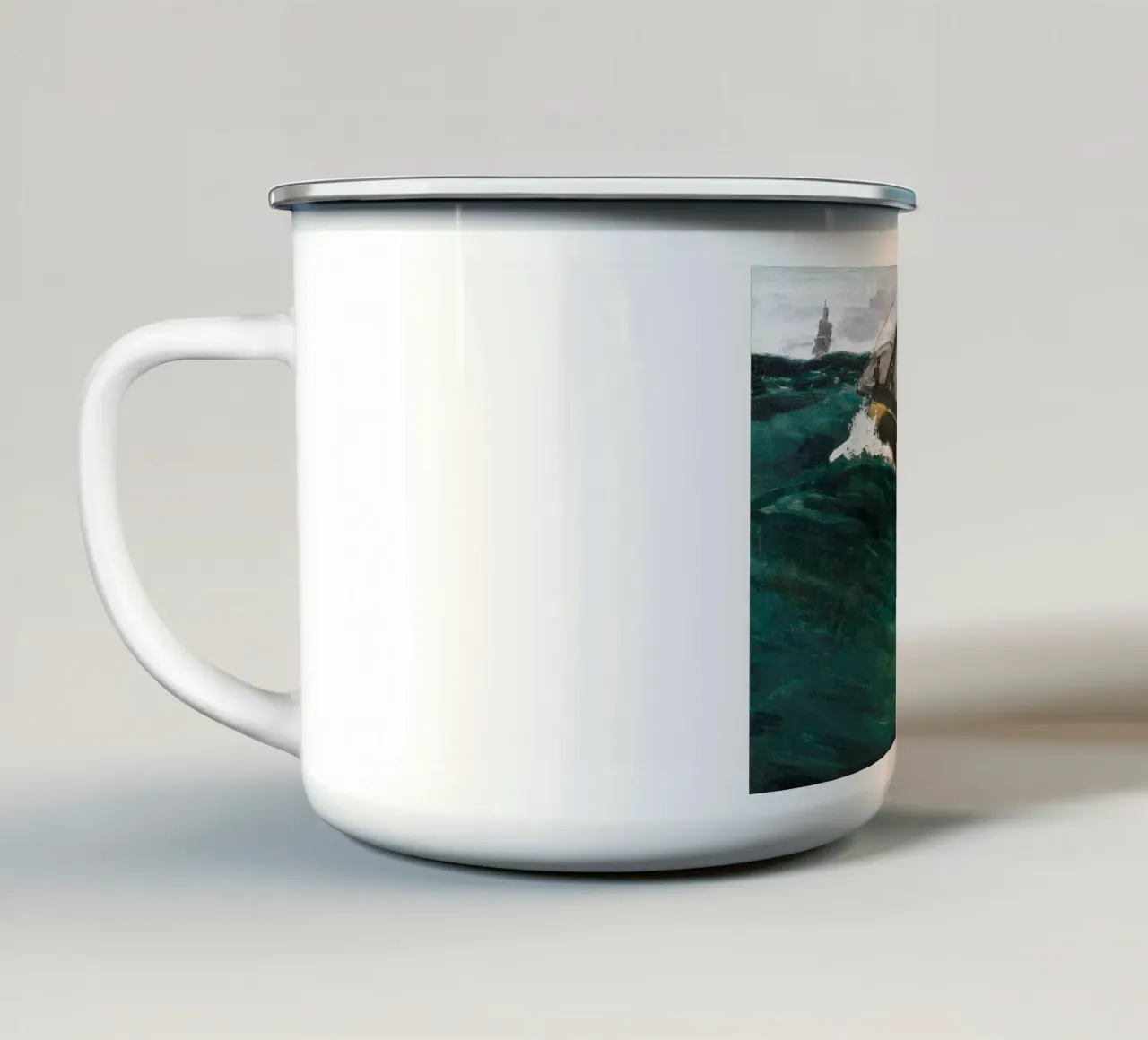 Mare in tempesta dipinto a vela tazza in smalto da Vintage Posters