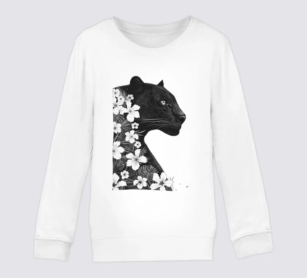 Panter met bloemen kinder sweatshirt van valeriyakorenkova