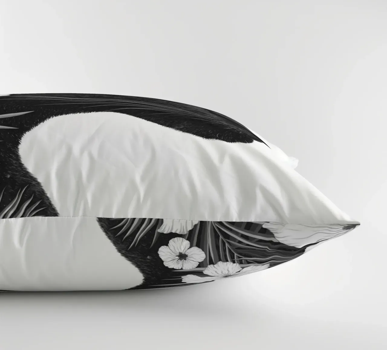 Panther with flowers decorative cushion by valeriyakorenkova