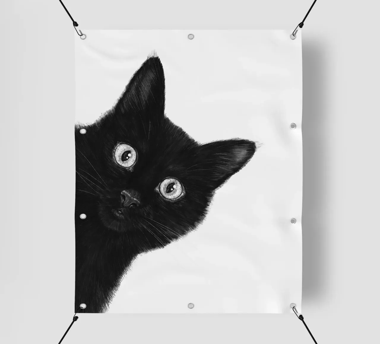 Zwarte kat pvc-zeil van valeriyakorenkova
