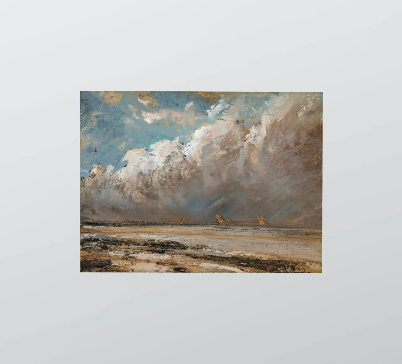 Dramatisch wolkenlandschap sticker van Vintage Posters