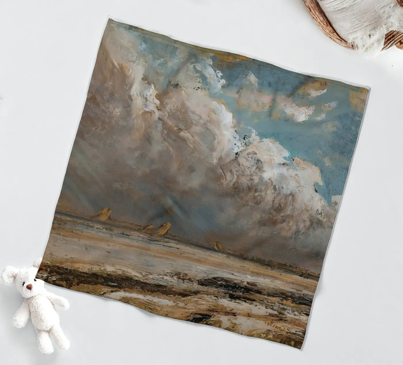 Art mural paysage nuageux dramatique plaid polaire de Vintage Posters