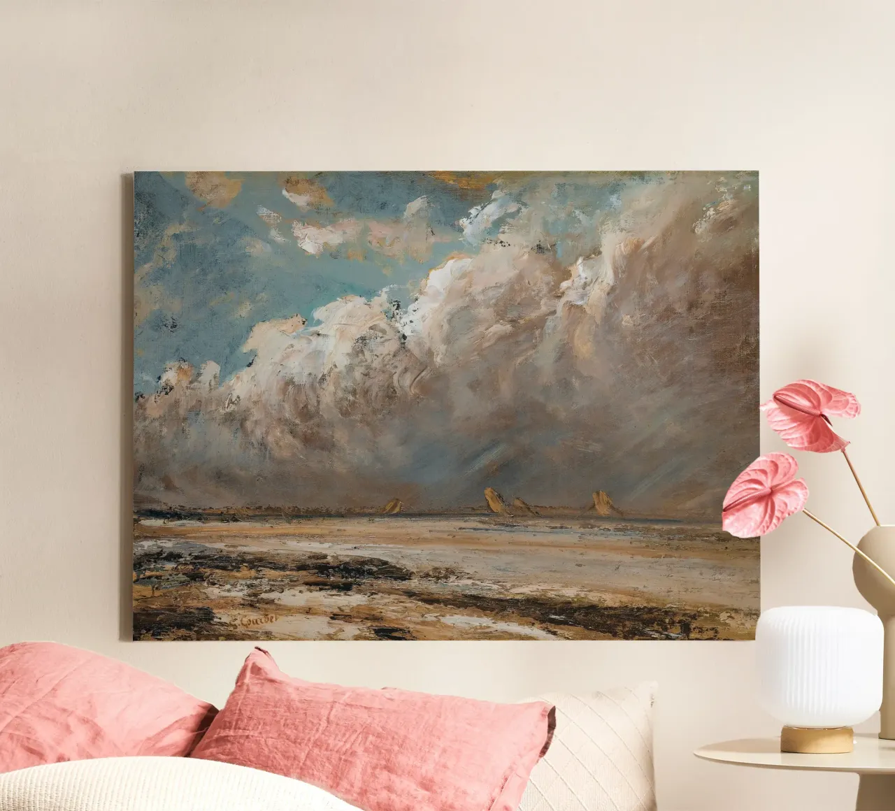 Dramatisch wolkenlandschap canvas van Vintage Posters