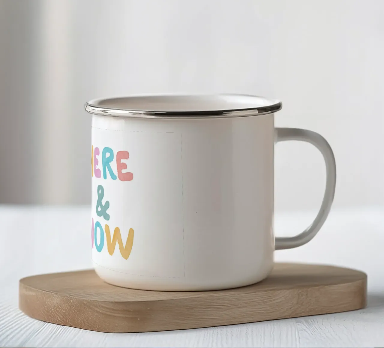 Qui e ora tazza in smalto da Tiny Wonder Co.