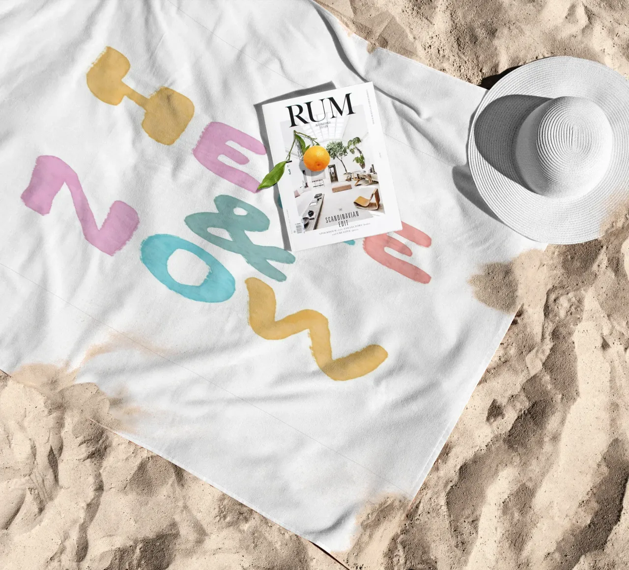 Here & Now beach towel by Tiny Wonder Co.