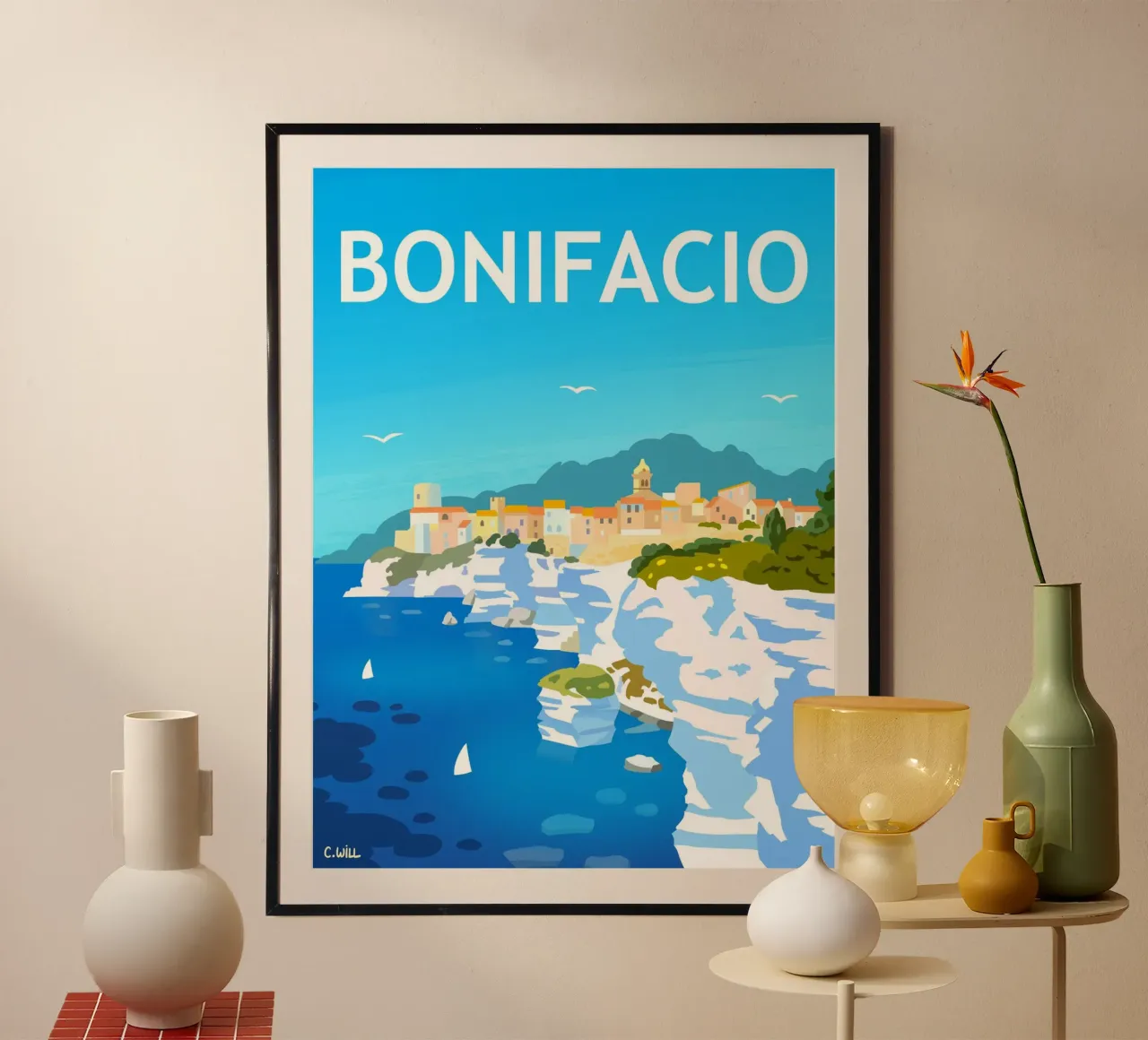 Bonifacio poster avec cadre en plastique de C.WILL
