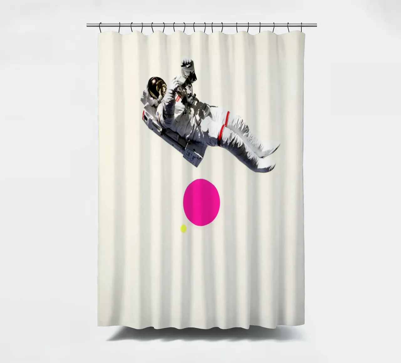 Float shower curtain by Cassia Beck Collage