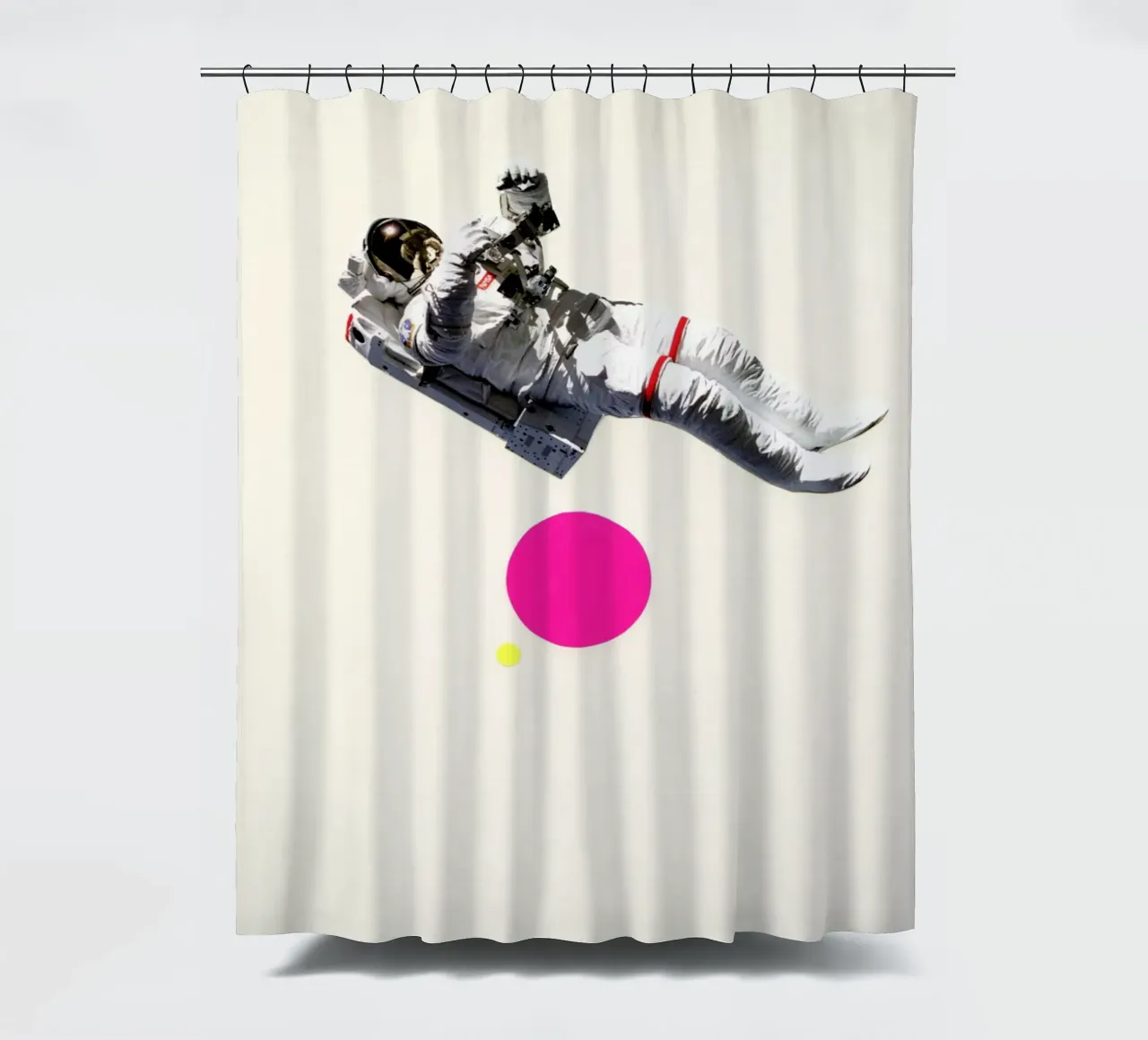 Float shower curtain by Cassia Beck Collage