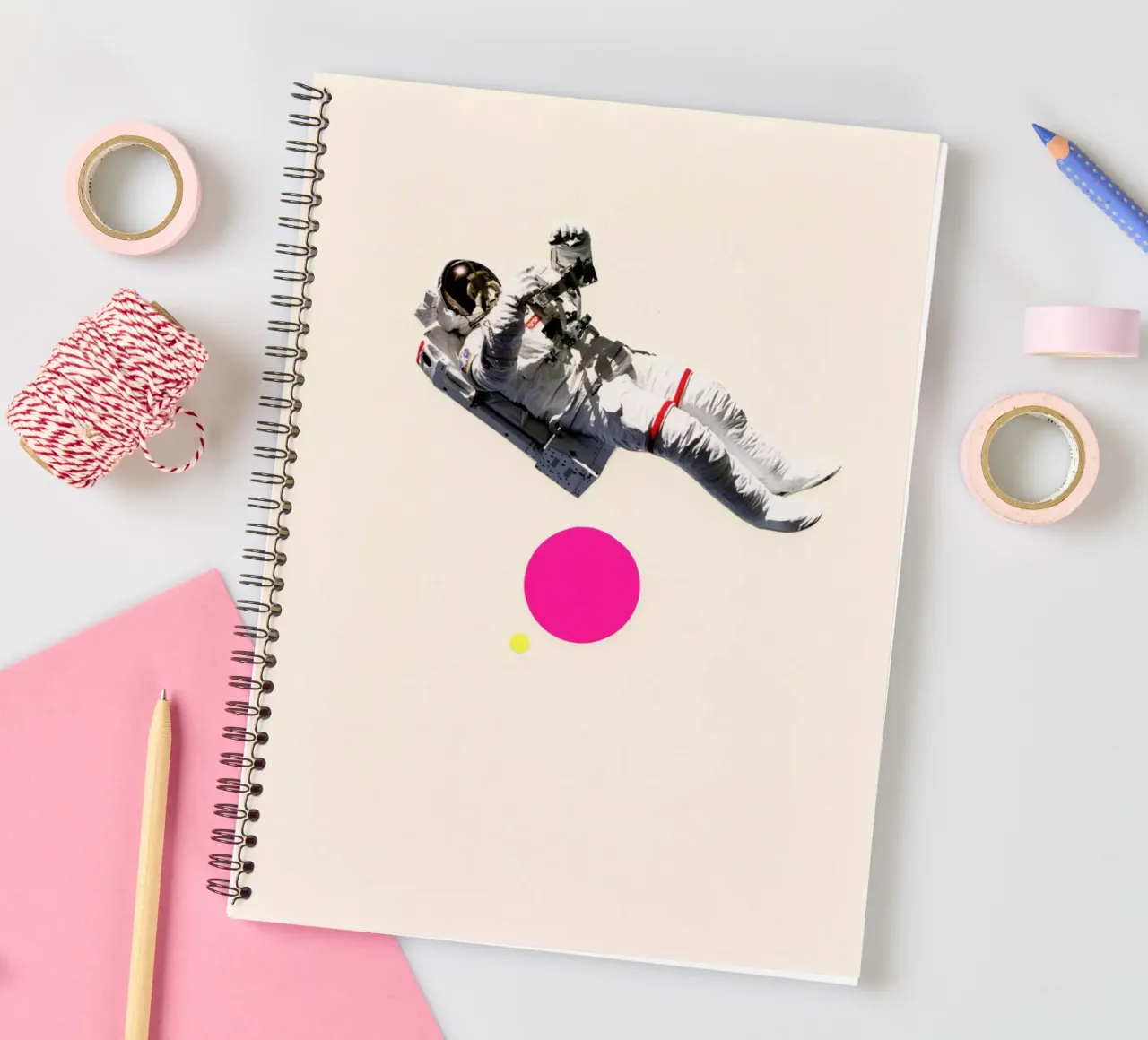 Float spiral notebook by Cassia Beck Collage