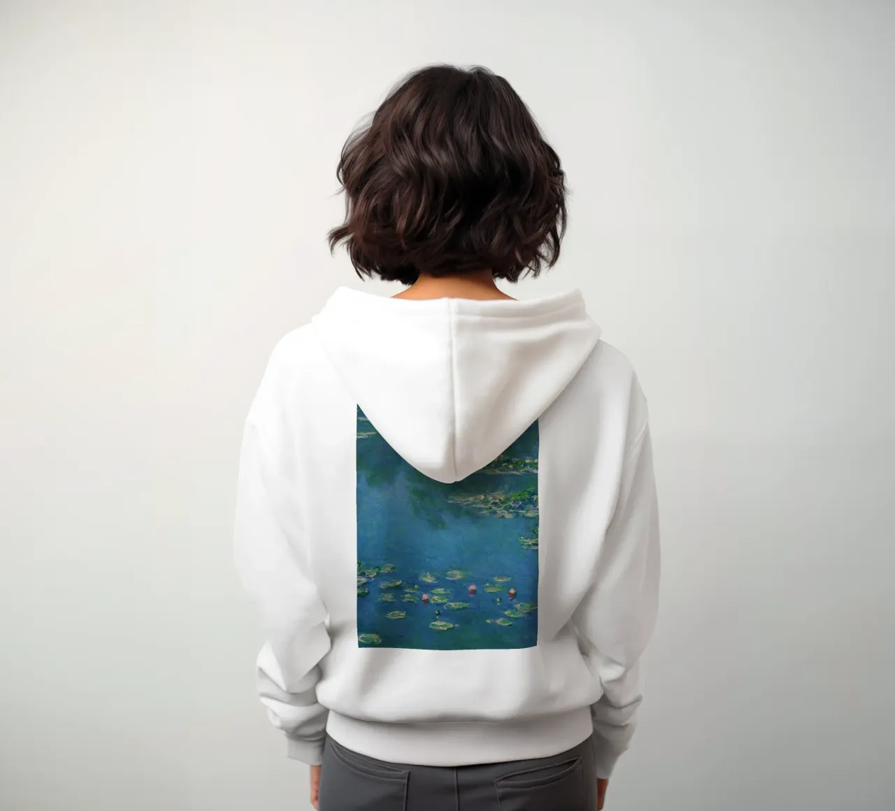 Pittura di ninfee in stile Monet felpa con cappuccio da Art in Color