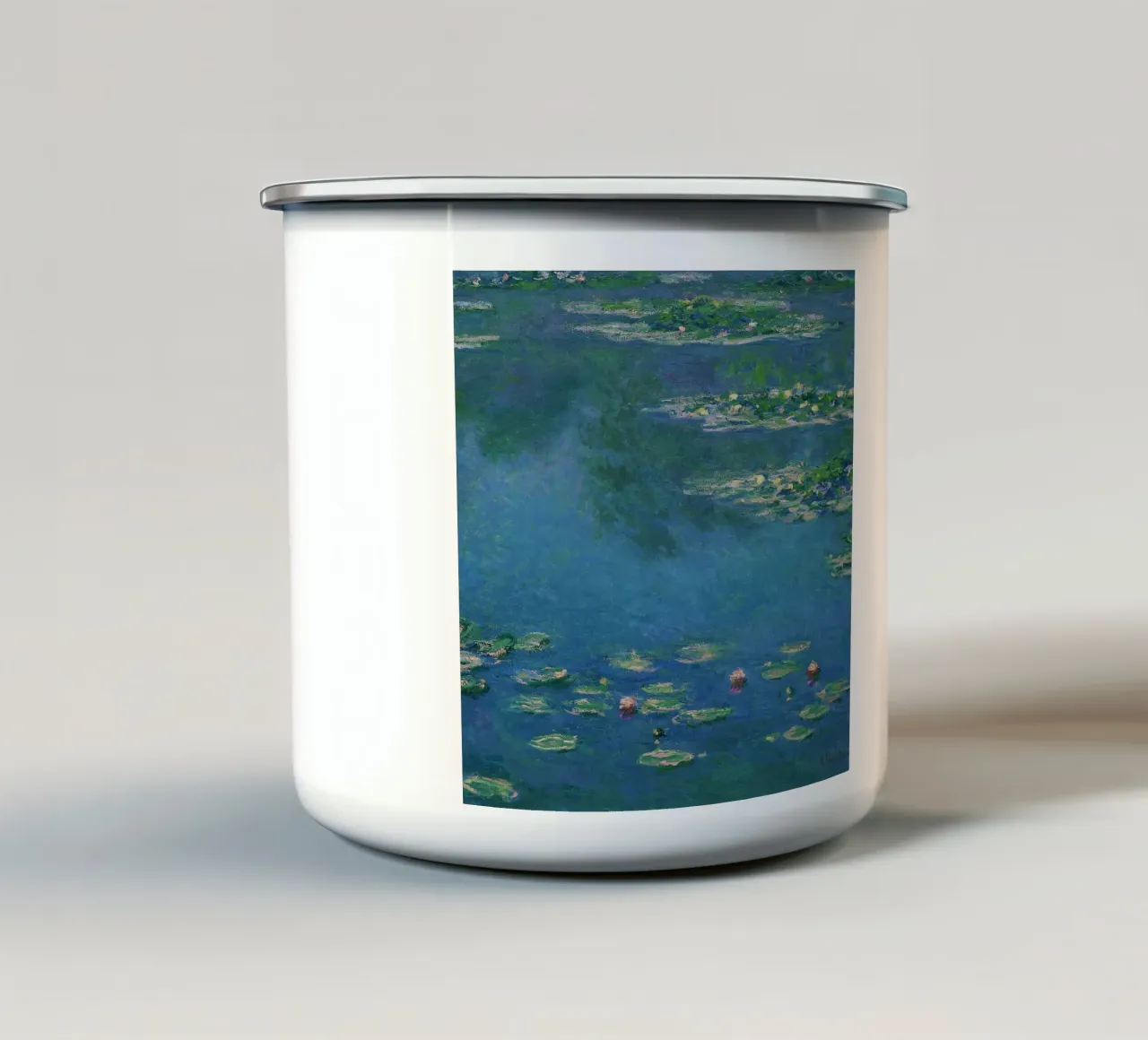 Pittura di ninfee in stile Monet tazza in smalto da Art in Color