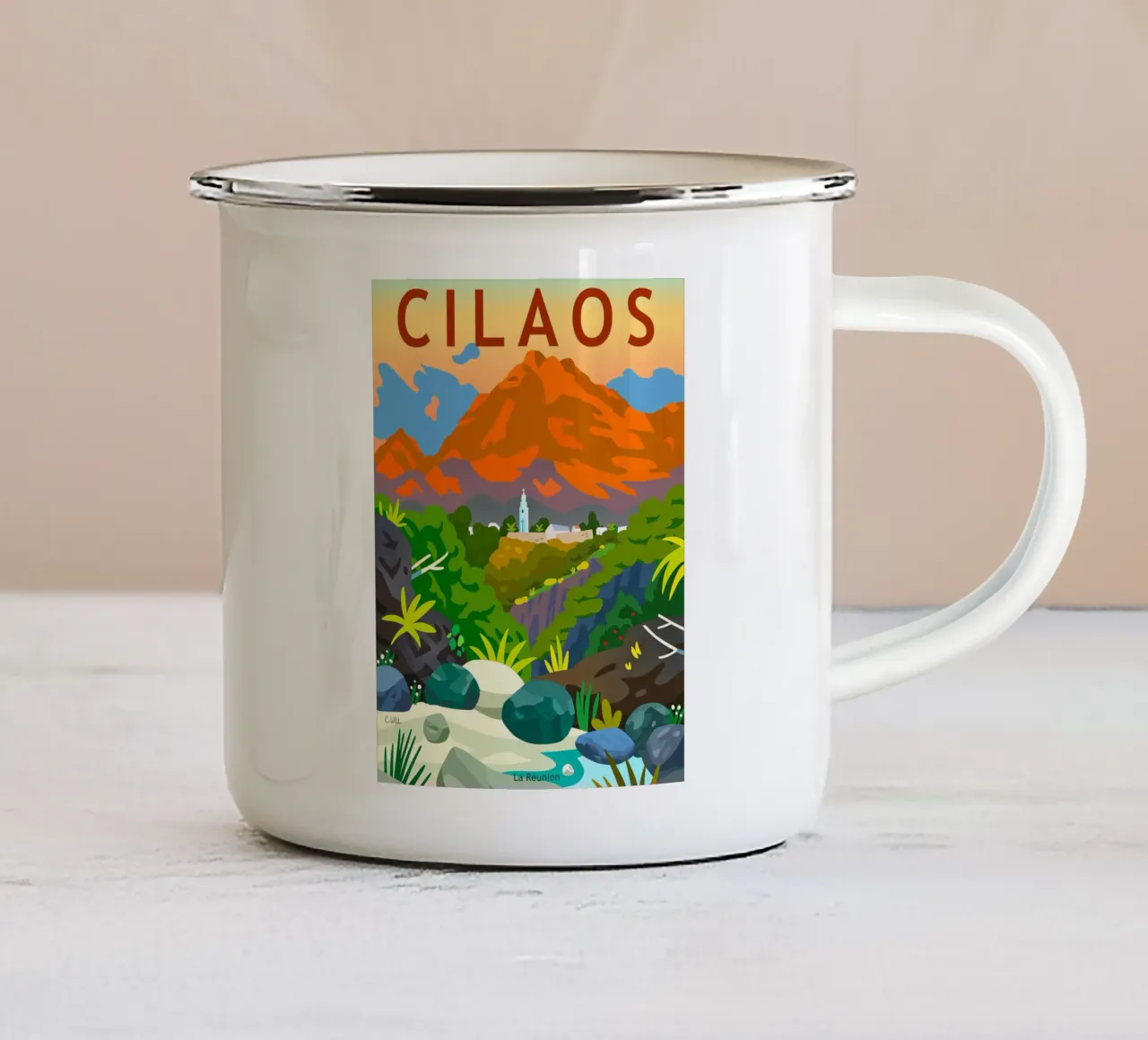 Cilaos tazza in smalto da C.WILL