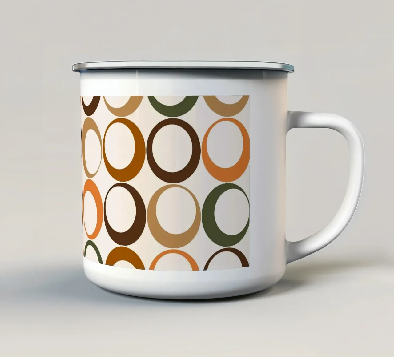 Loop colorati e lunatici Vibrazione nostalgica tazza in smalto da Timeless moderna