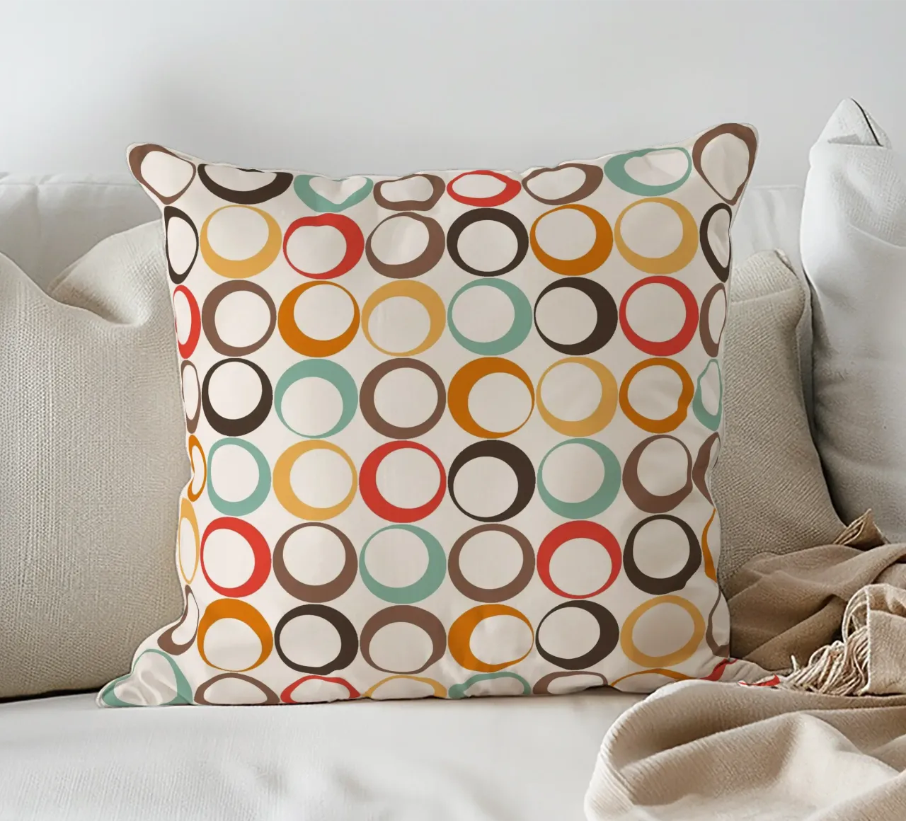 Loop retrò colorati Vibrazione nostalgica cuscino da Timeless moderna