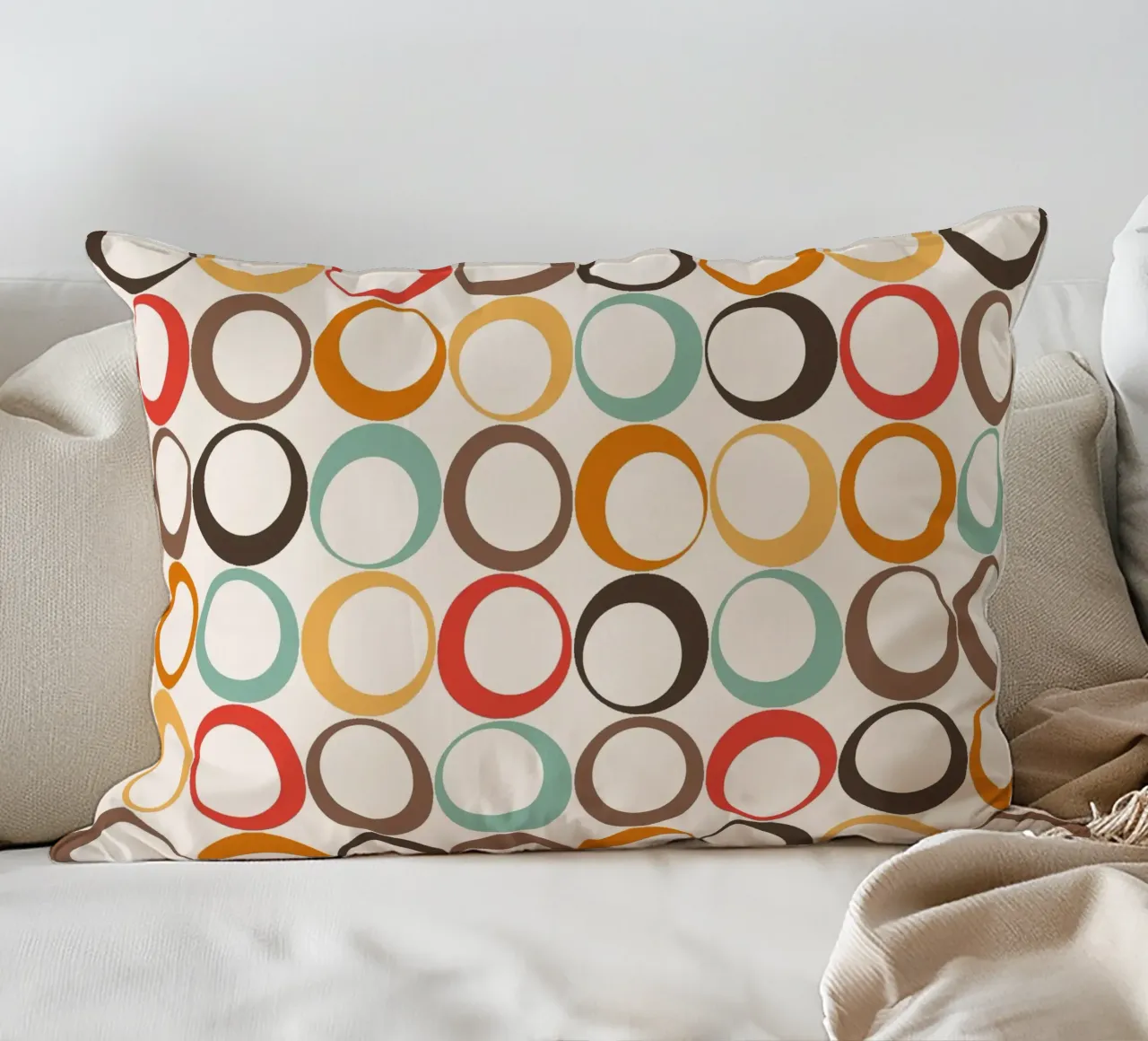 Loop retrò colorati Vibrazione nostalgica cuscino da Timeless moderna