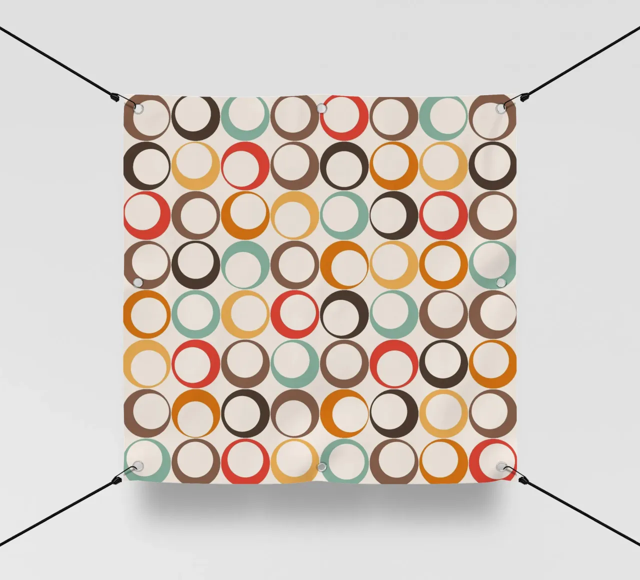 Loop retrò colorati Vibrazione nostalgica telo in pvc da Timeless moderna