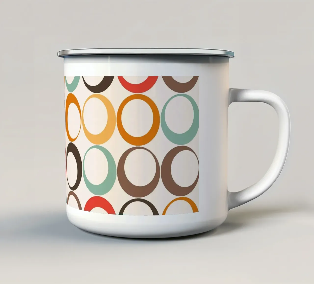 Loop retrò colorati Vibrazione nostalgica tazza in smalto da Timeless moderna