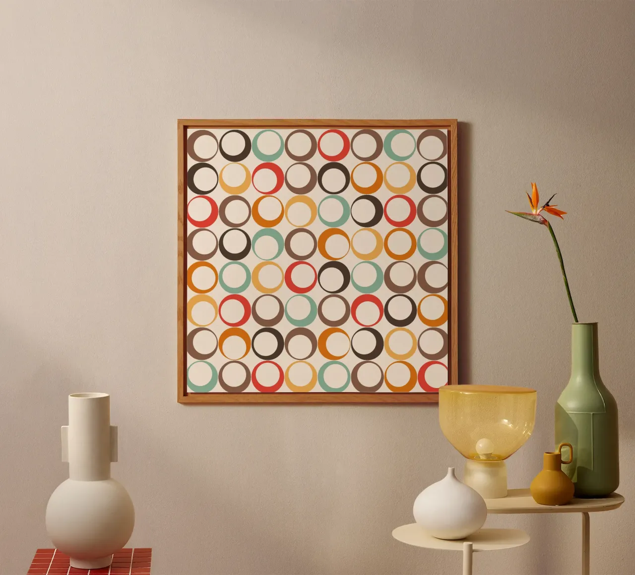 Loop retrò colorati Vibrazione nostalgica alluminio dibond da Timeless moderna