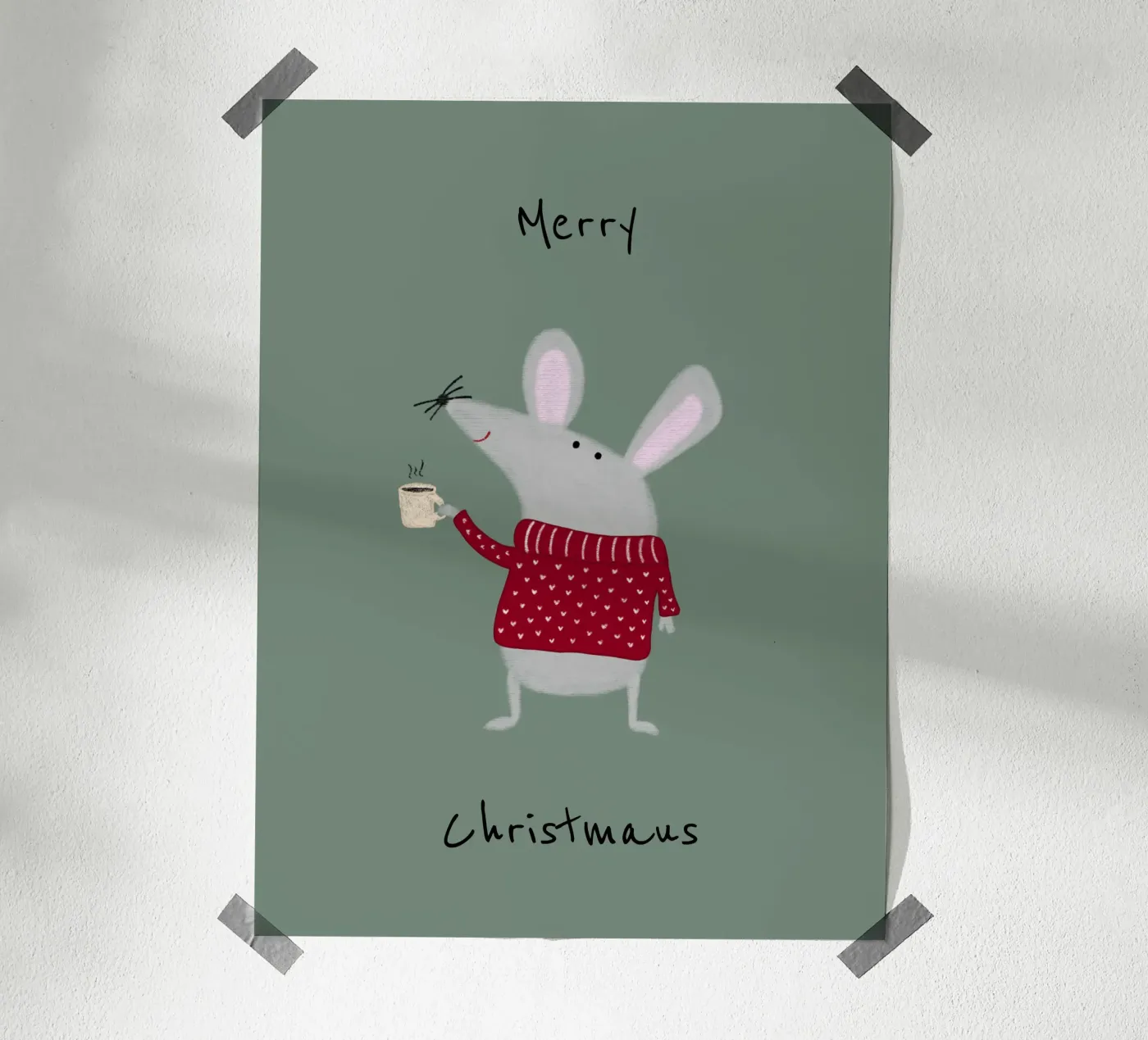 Christmas mouse poster by Personalizable Designs