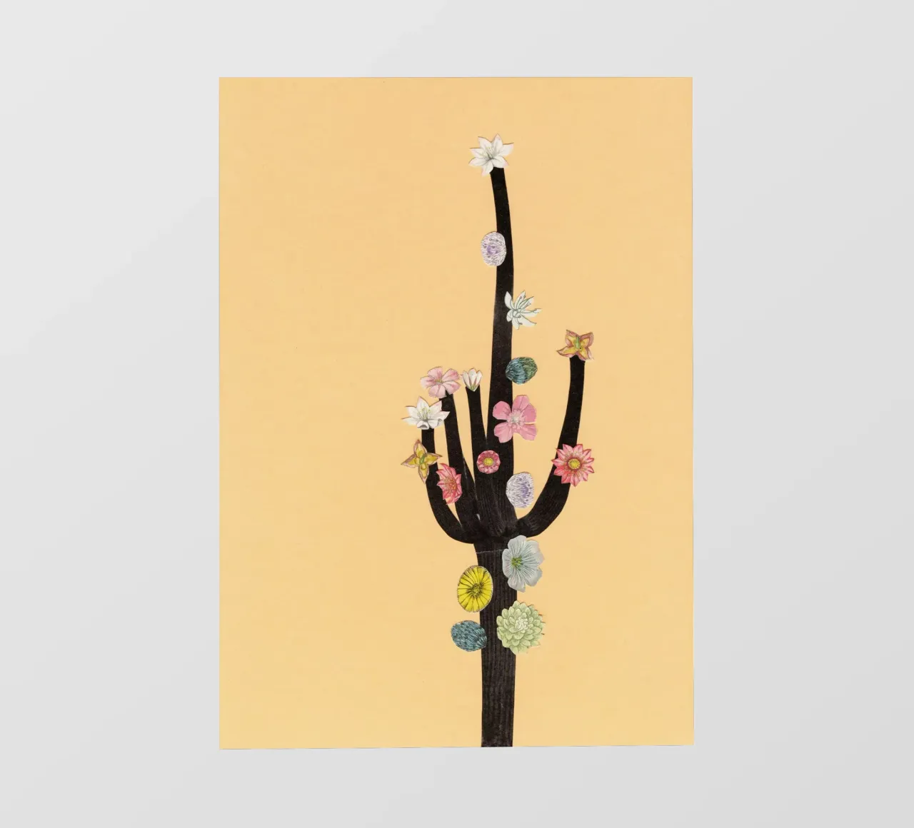 Cactus in fiore telo in pvc da Cassia Beck Collage