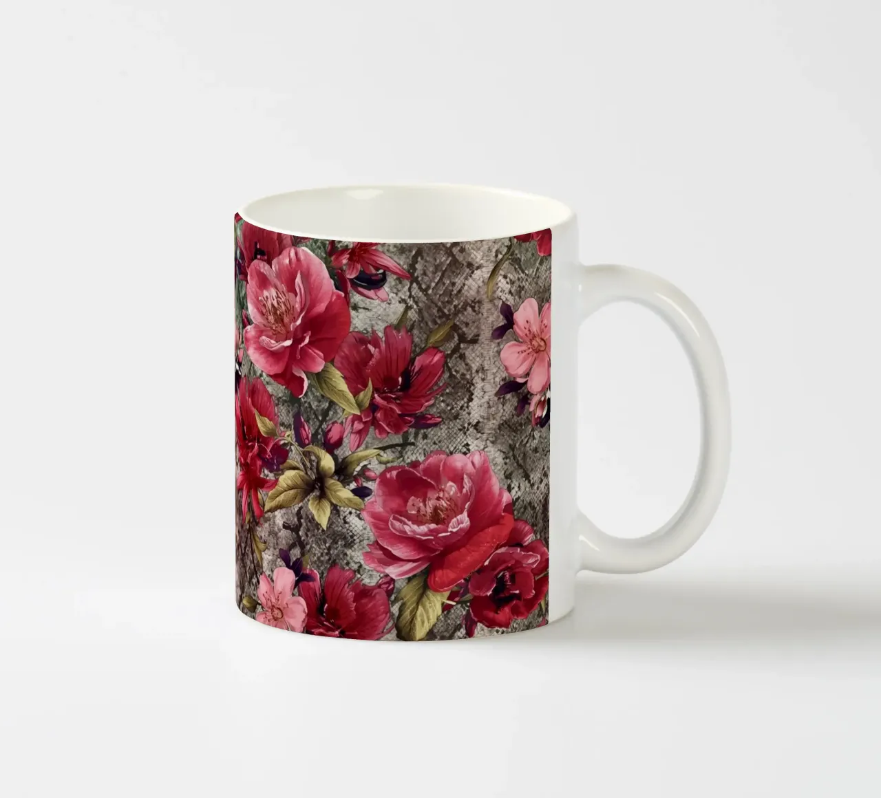 Red Rose Snake Skin Pattern tazza in ceramica da AzStore11