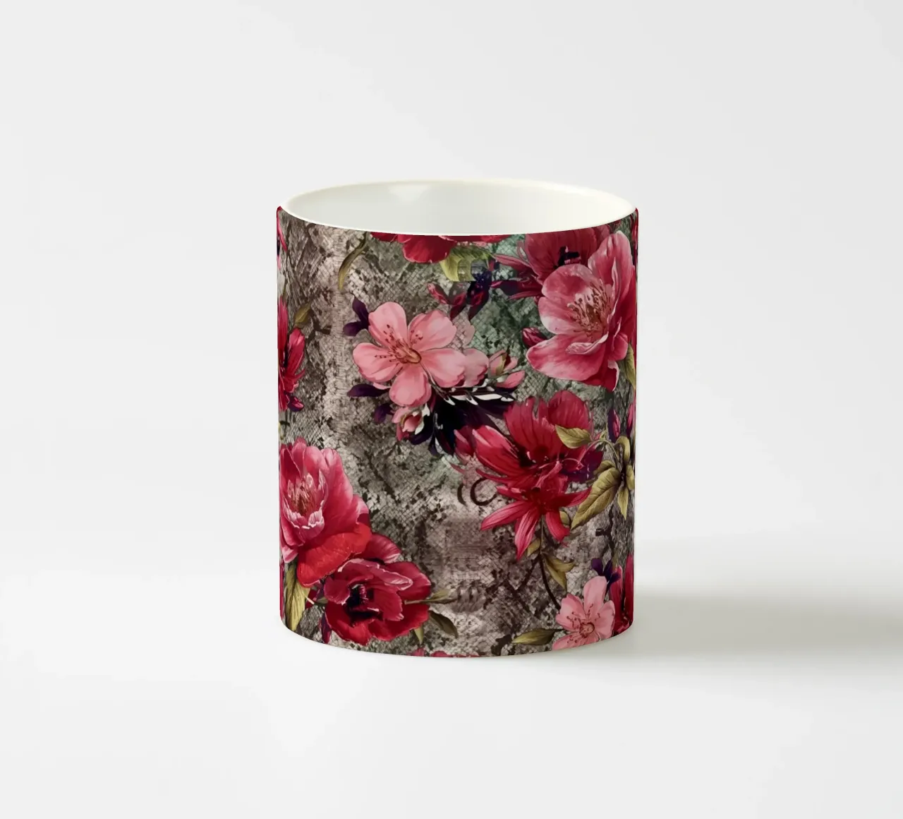 Red Rose Snake Skin Pattern tazza in ceramica da AzStore11