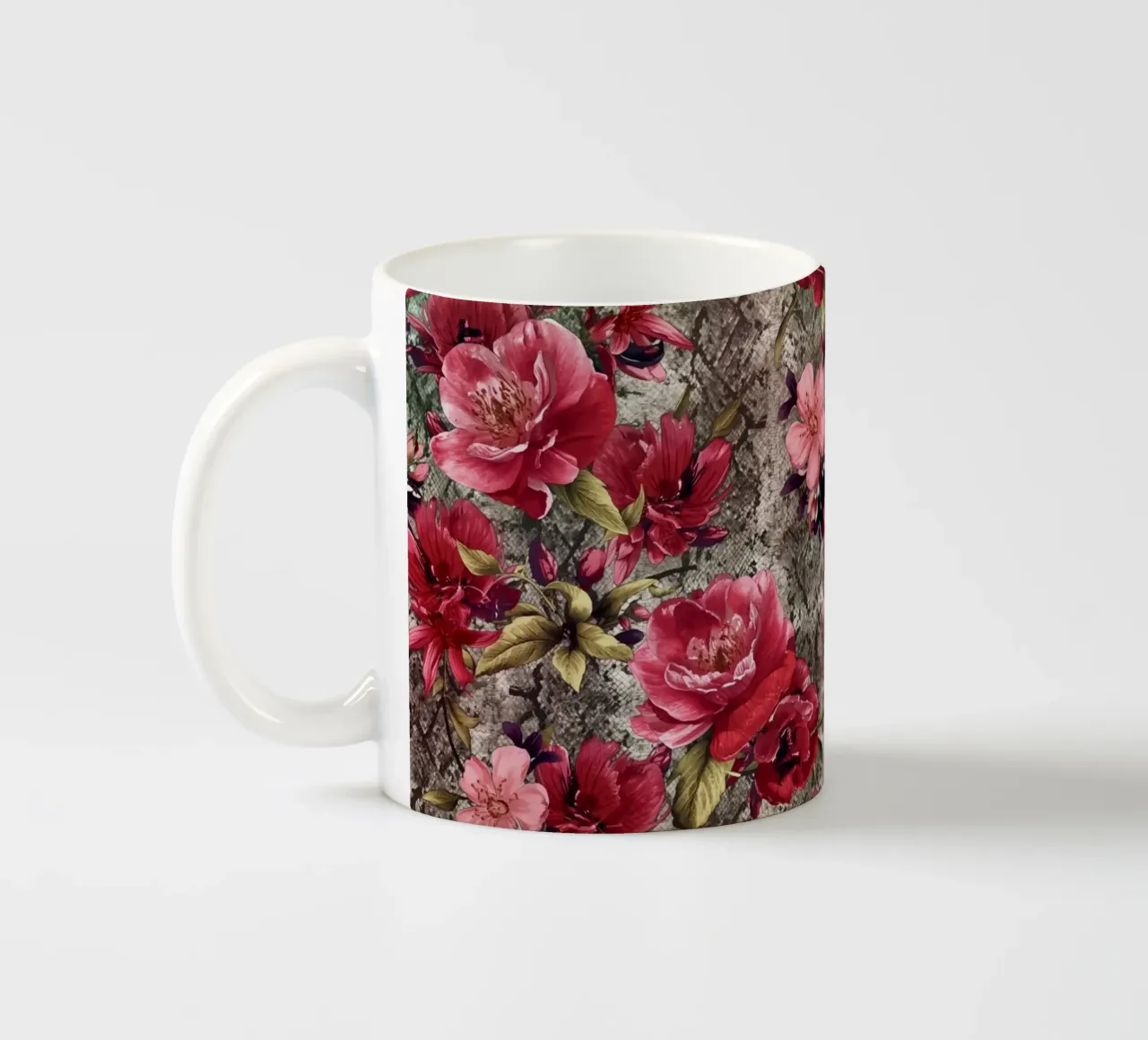 Red Rose Snake Skin Pattern tazza in ceramica da AzStore11