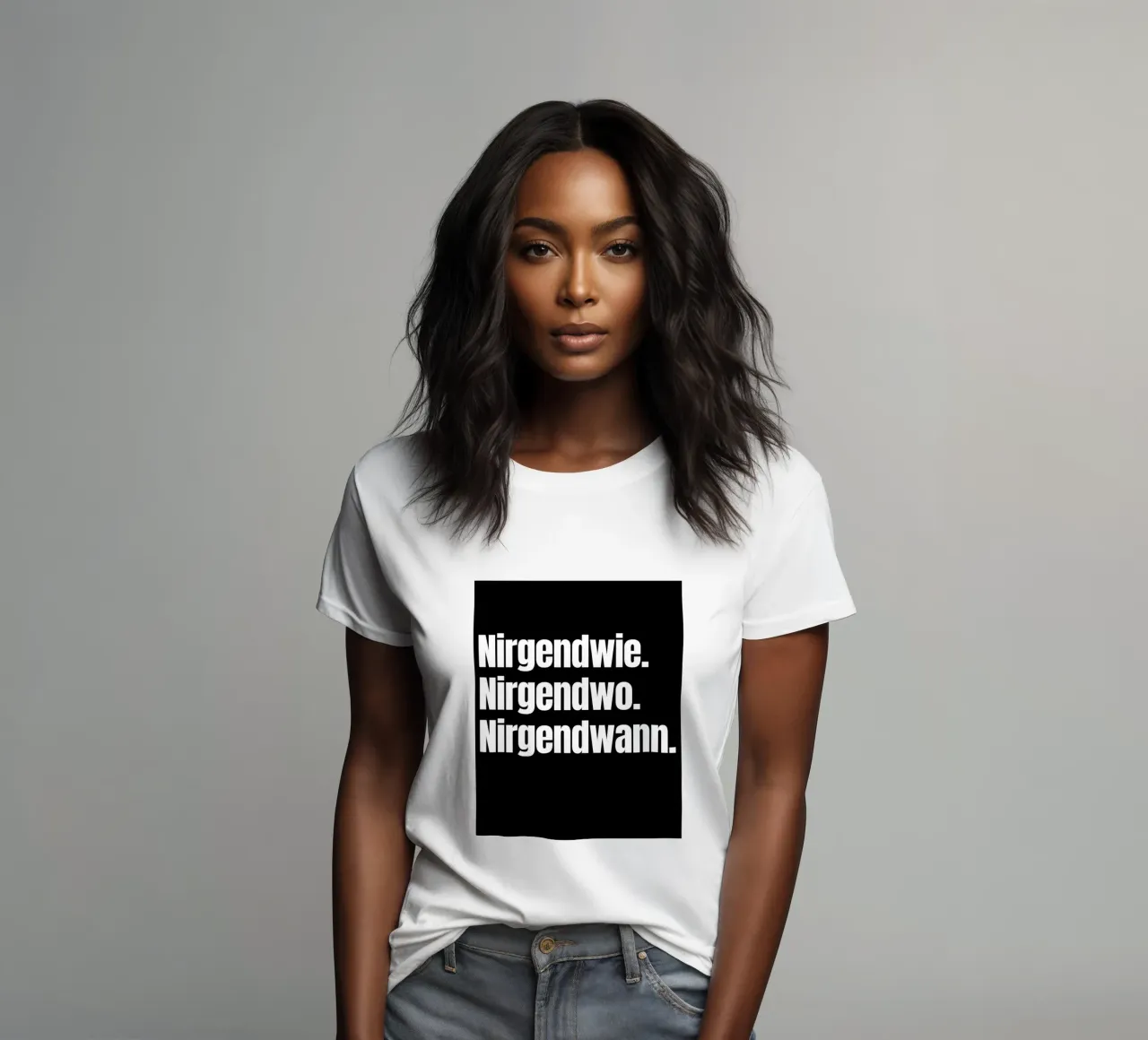 Nirgendwie. Nirgendwo. Nirgendwann. t-shirt da donna da Flosters