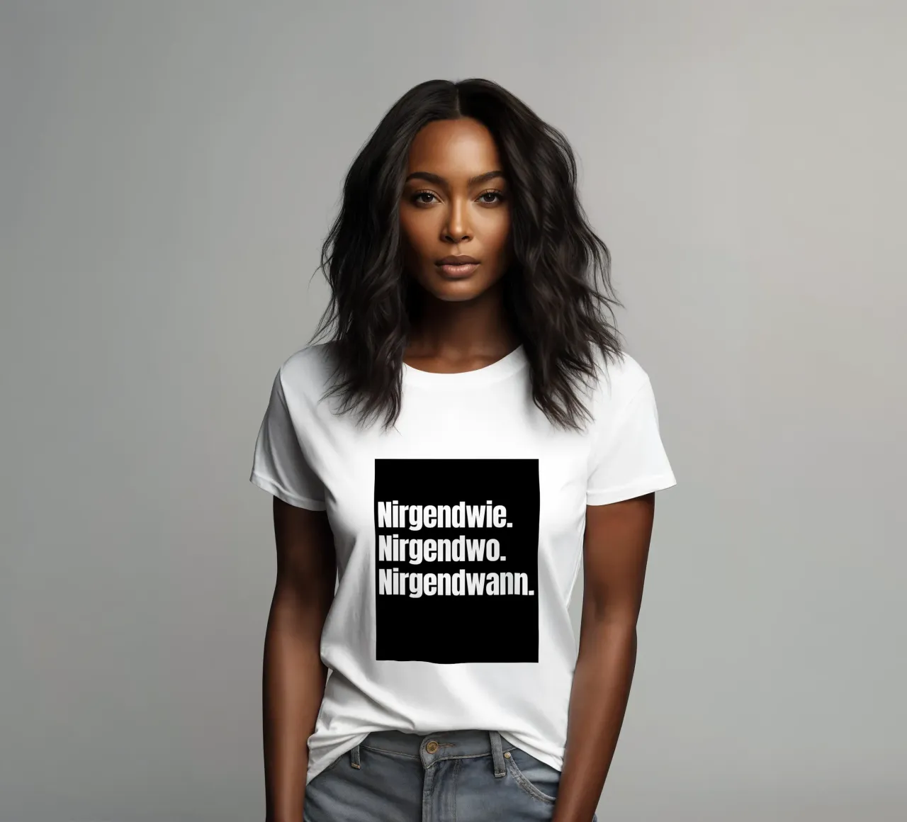 Nirgendwie. Nirgendwo. Nirgendwann. t-shirt da donna da Flosters