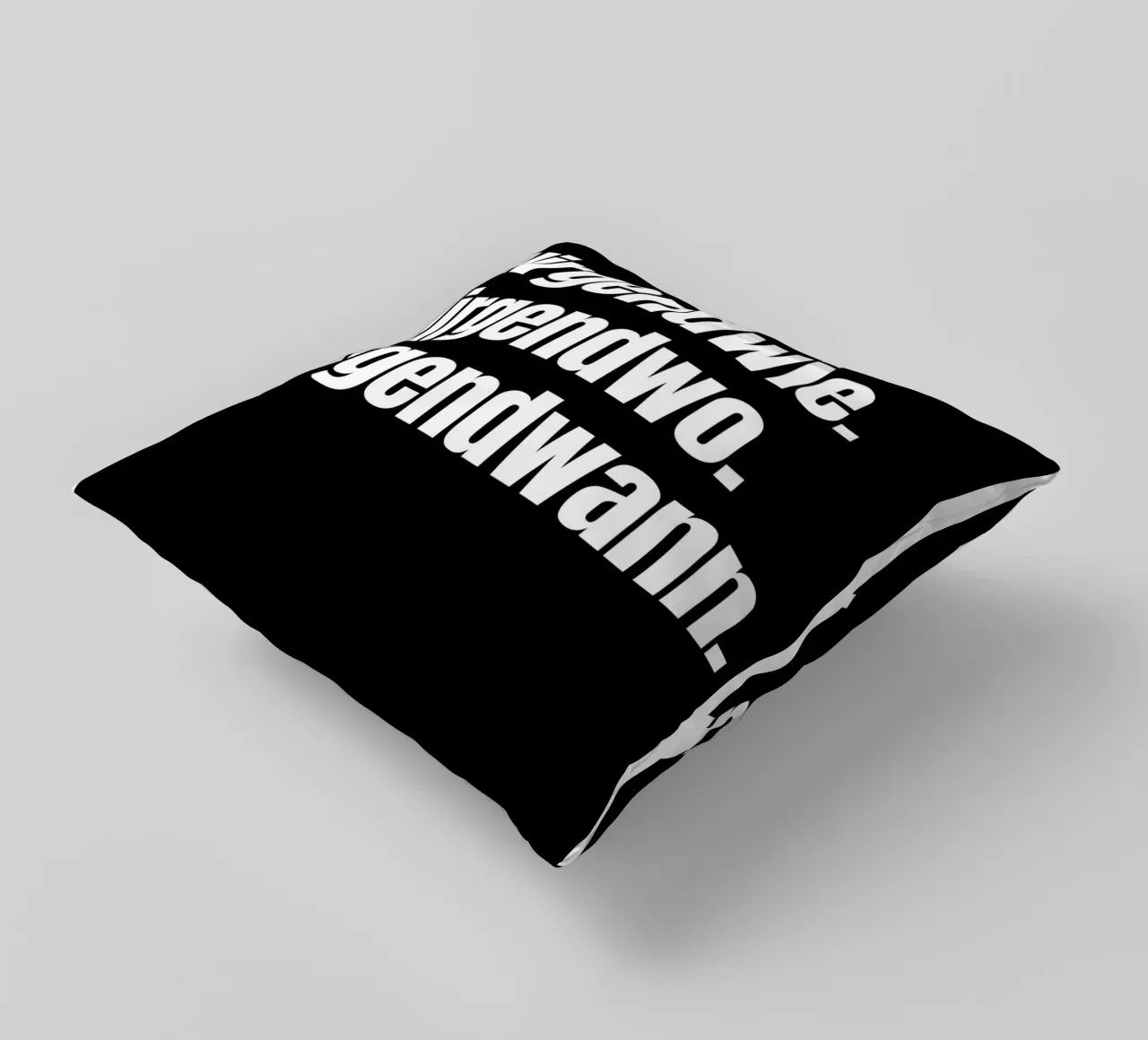 Nirgendwie. Nirgendwo. Nirgendwann. decorative cushion by Flosters