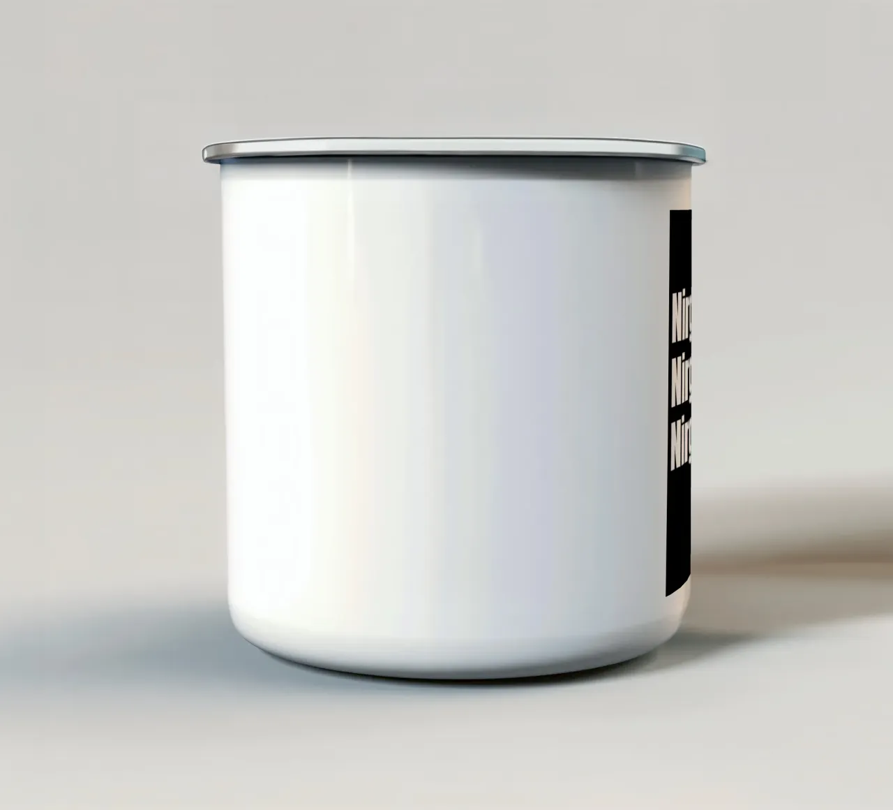 Nirgendwie. Nirgendwo. Nirgendwann. enamel mug by Flosters