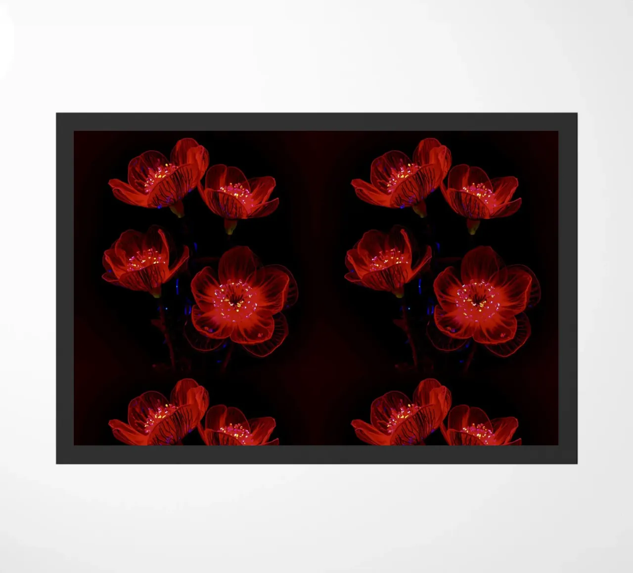 Red Neon Floral Glow Pattern zerbino da AzStore11